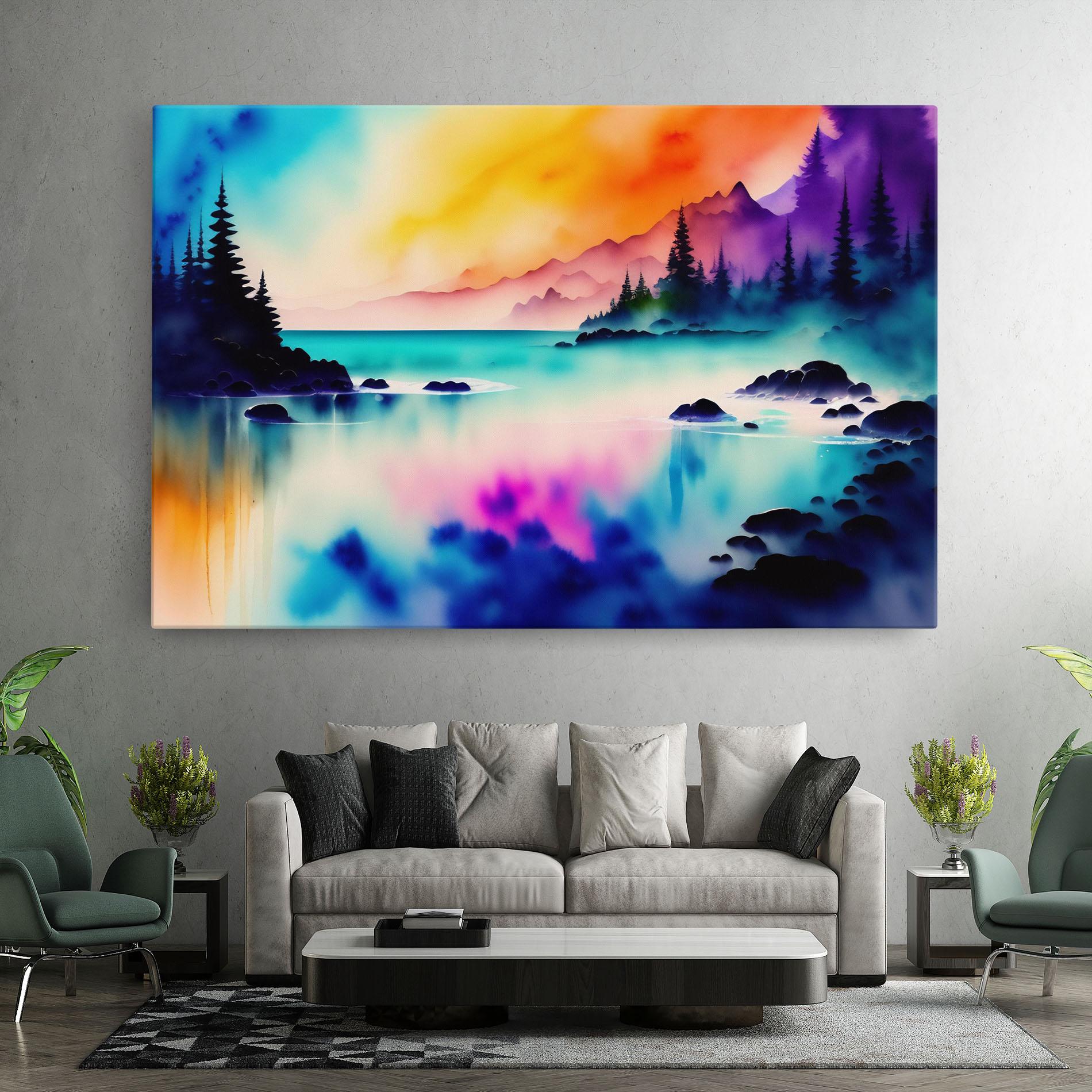 Leinwandbild Lake Painting mockup 7