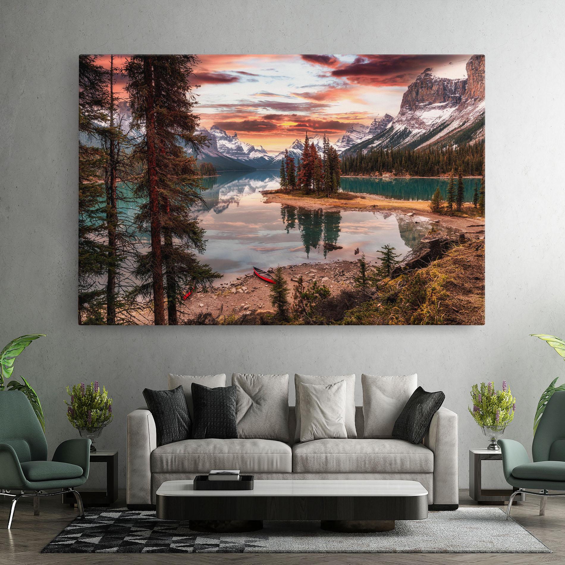 Leinwandbild Sunset Lake View mockup 7
