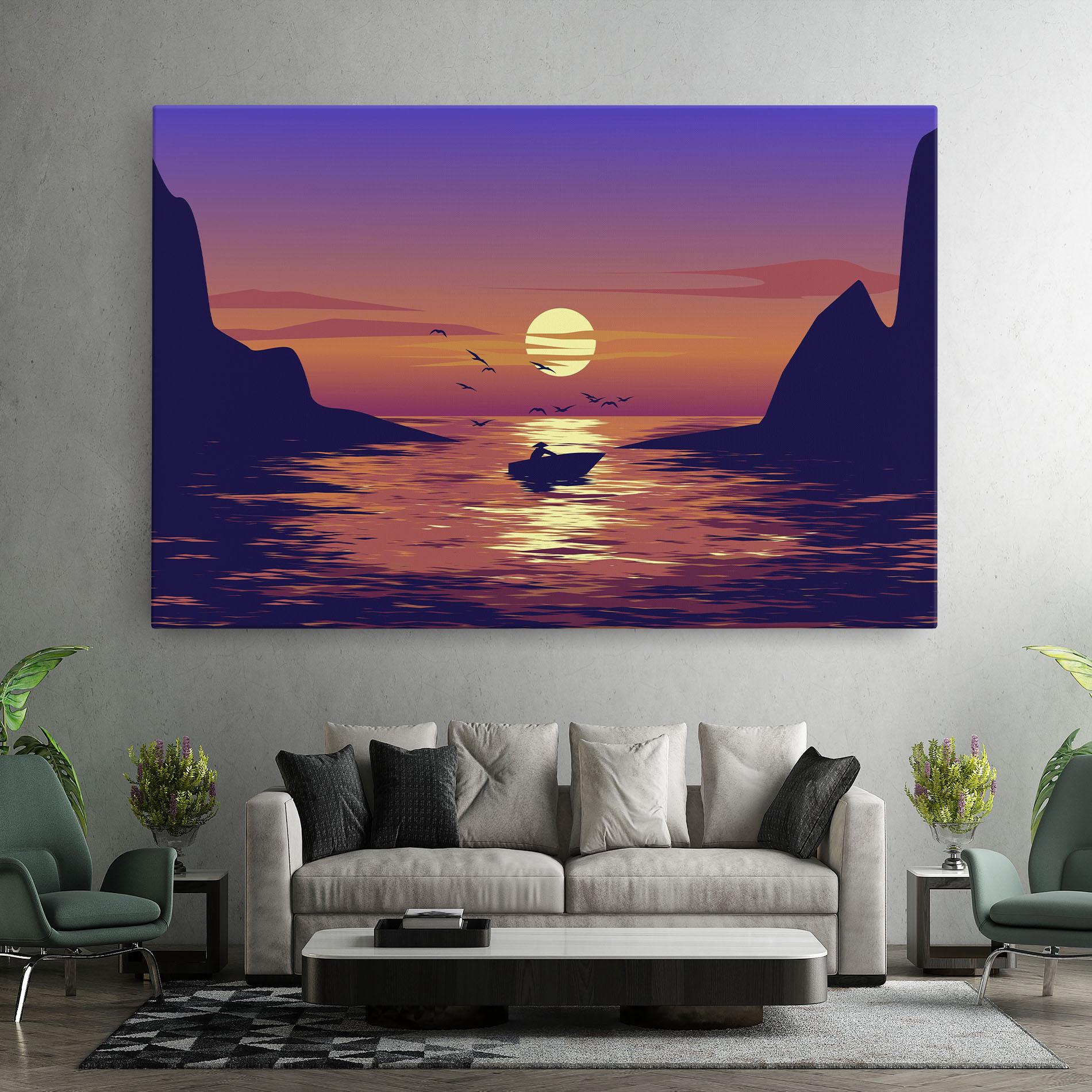 Leinwandbild Sunset Scenery View mockup 7