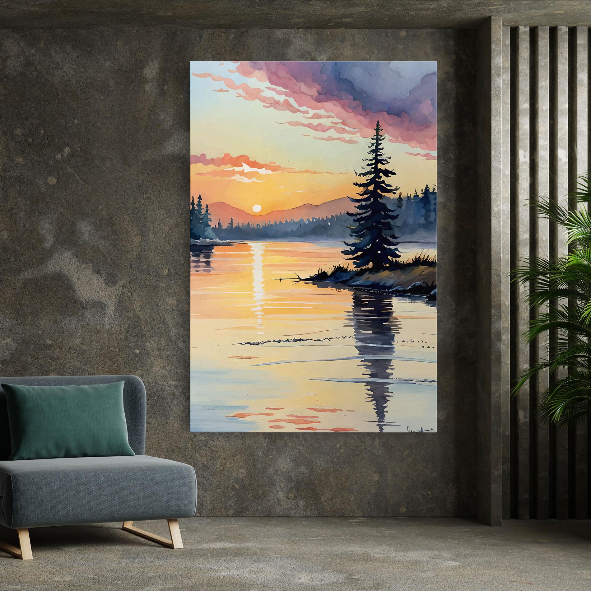 Leinwandbild Tree Shadow Lake mockup 7