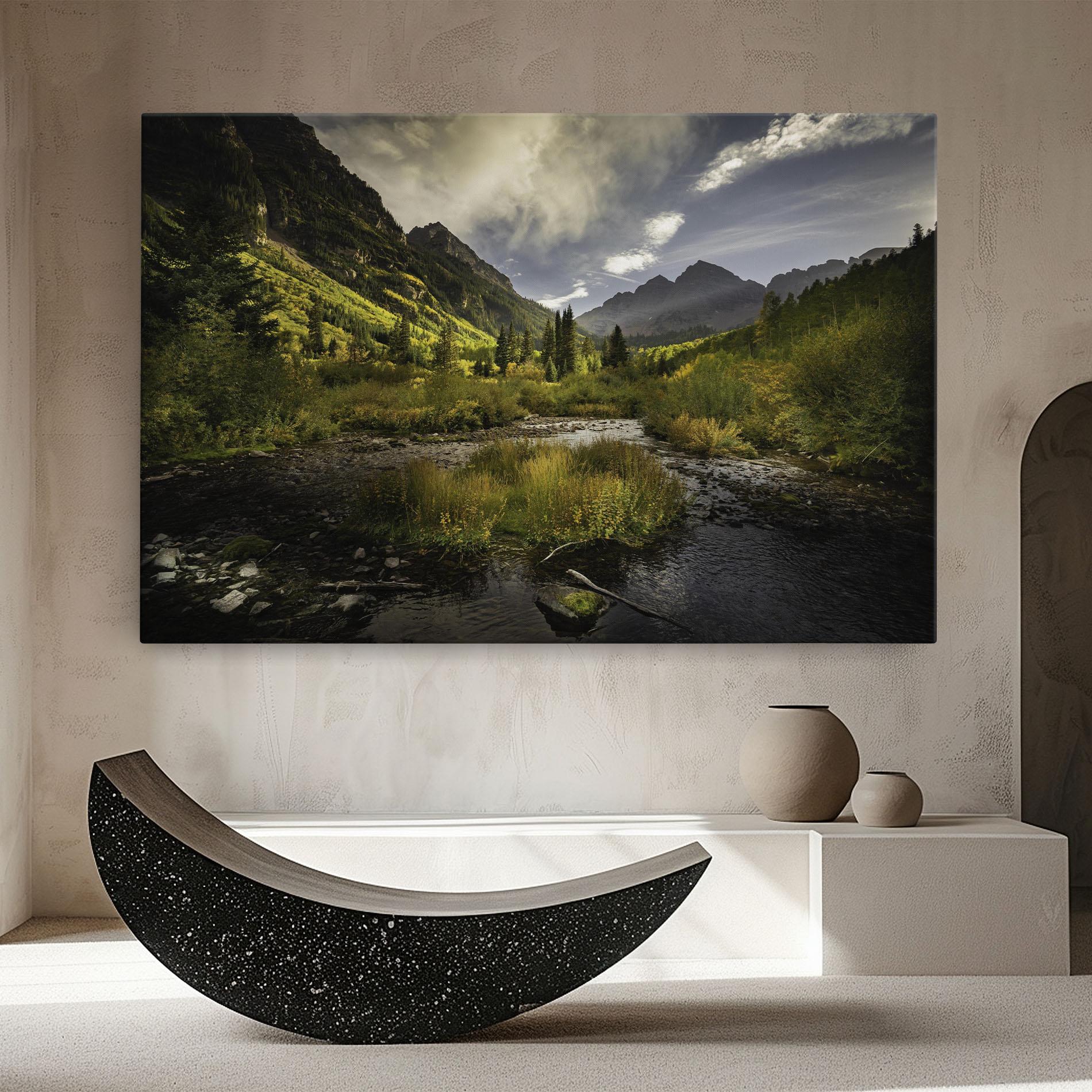 Leinwandbild Cloudy Lake mockup 8