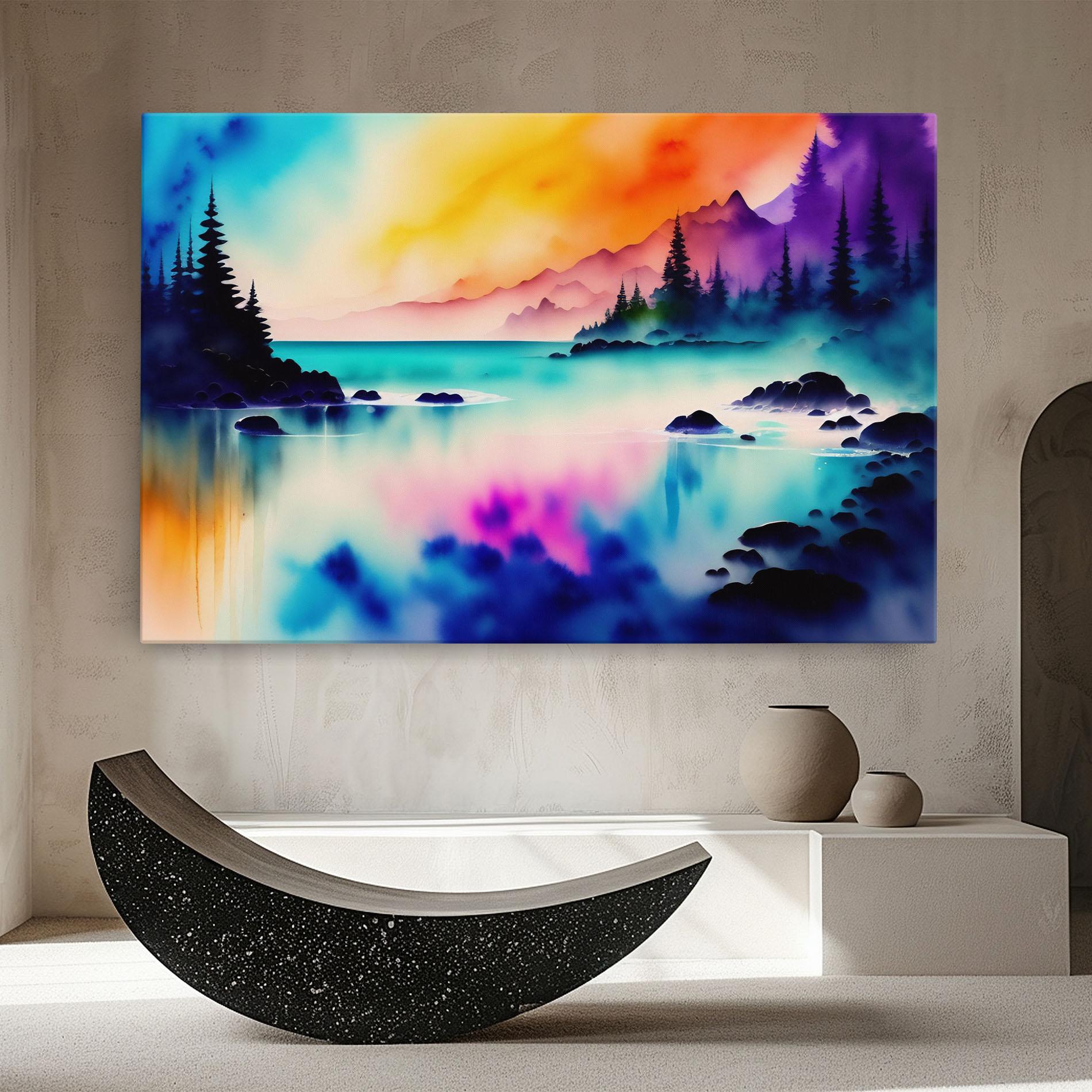Leinwandbild Lake Painting mockup 8