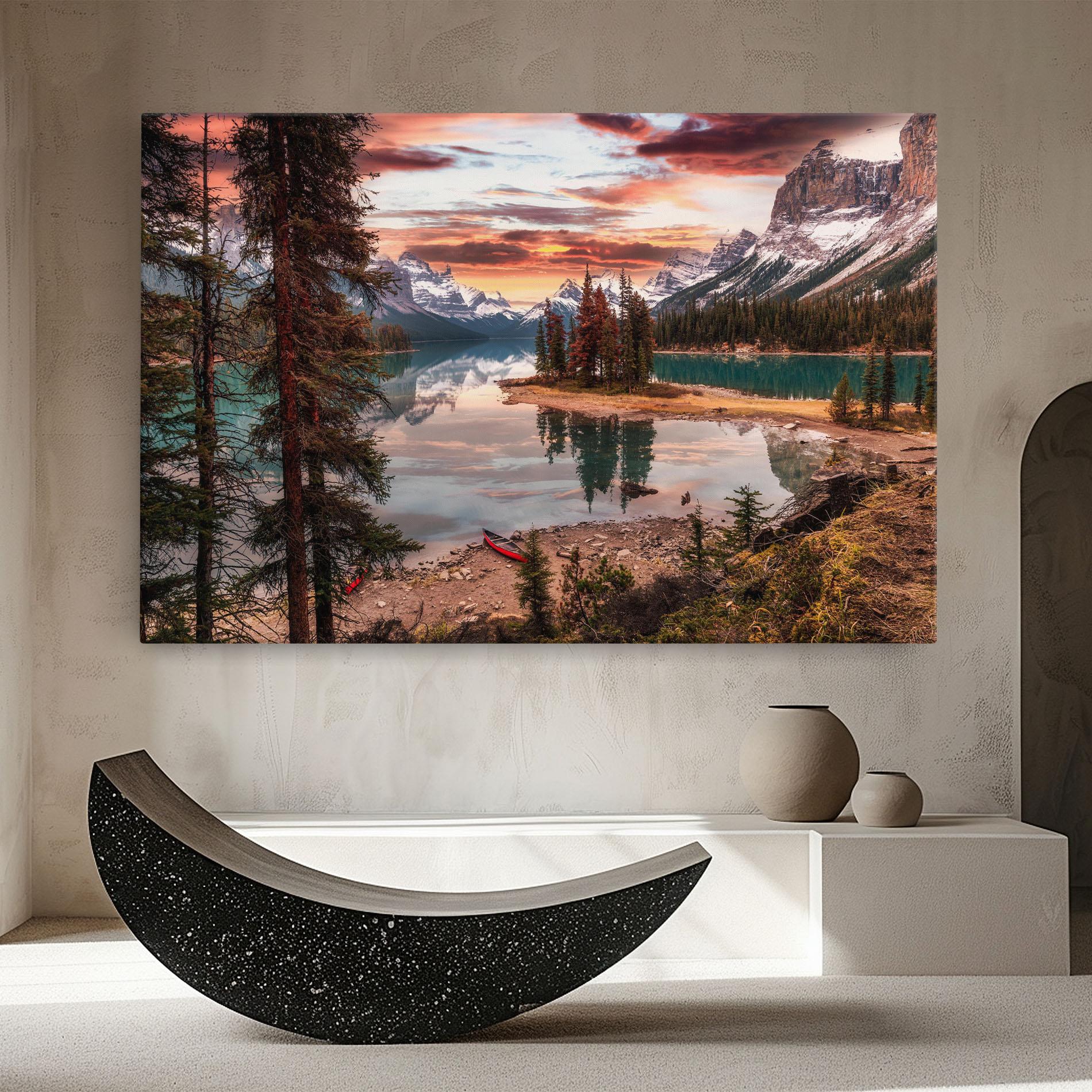 Leinwandbild Sunset Lake View mockup 8