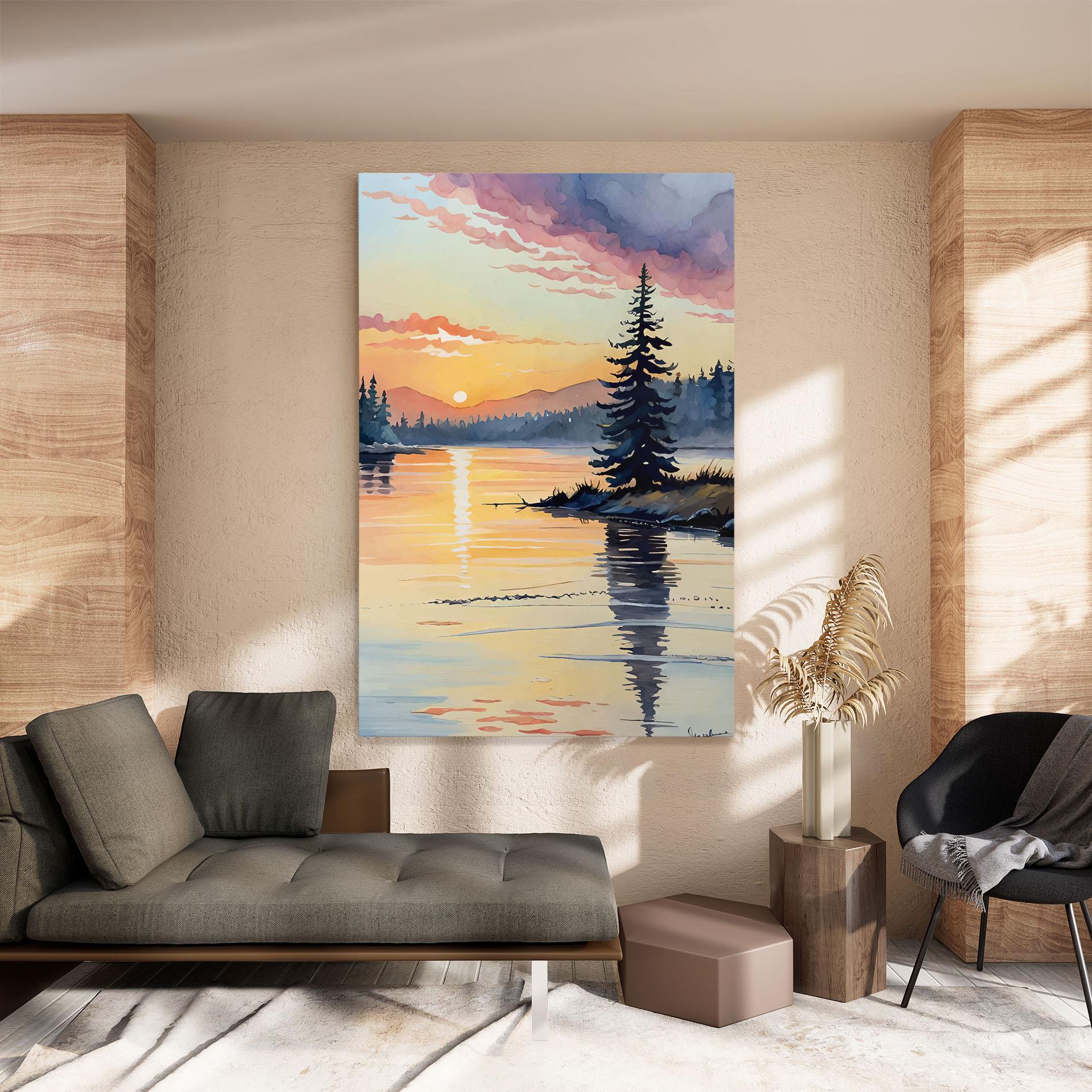 Leinwandbild Tree Shadow Lake mockup 8