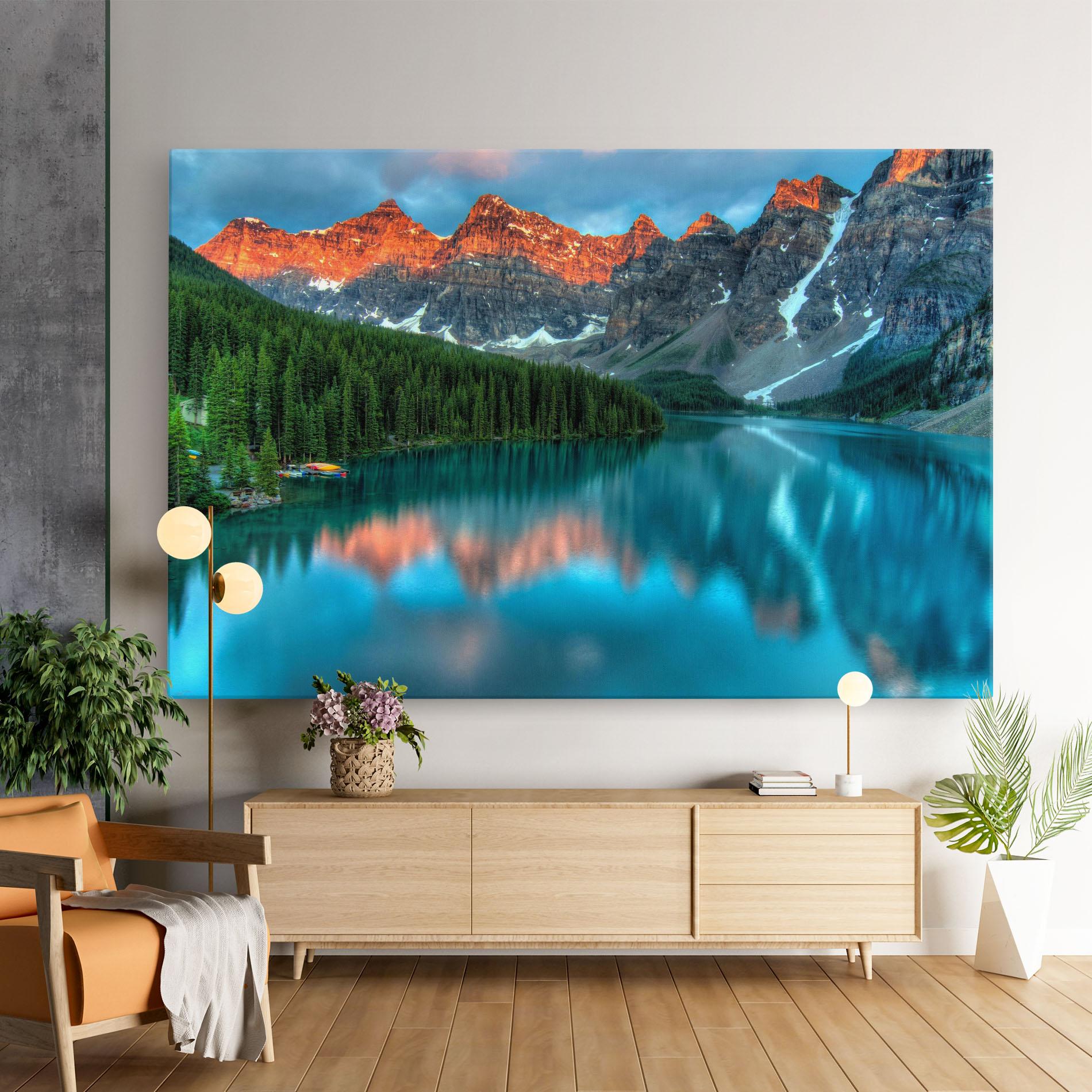 Leinwandbild Beautiful Blue Lake mockup 9