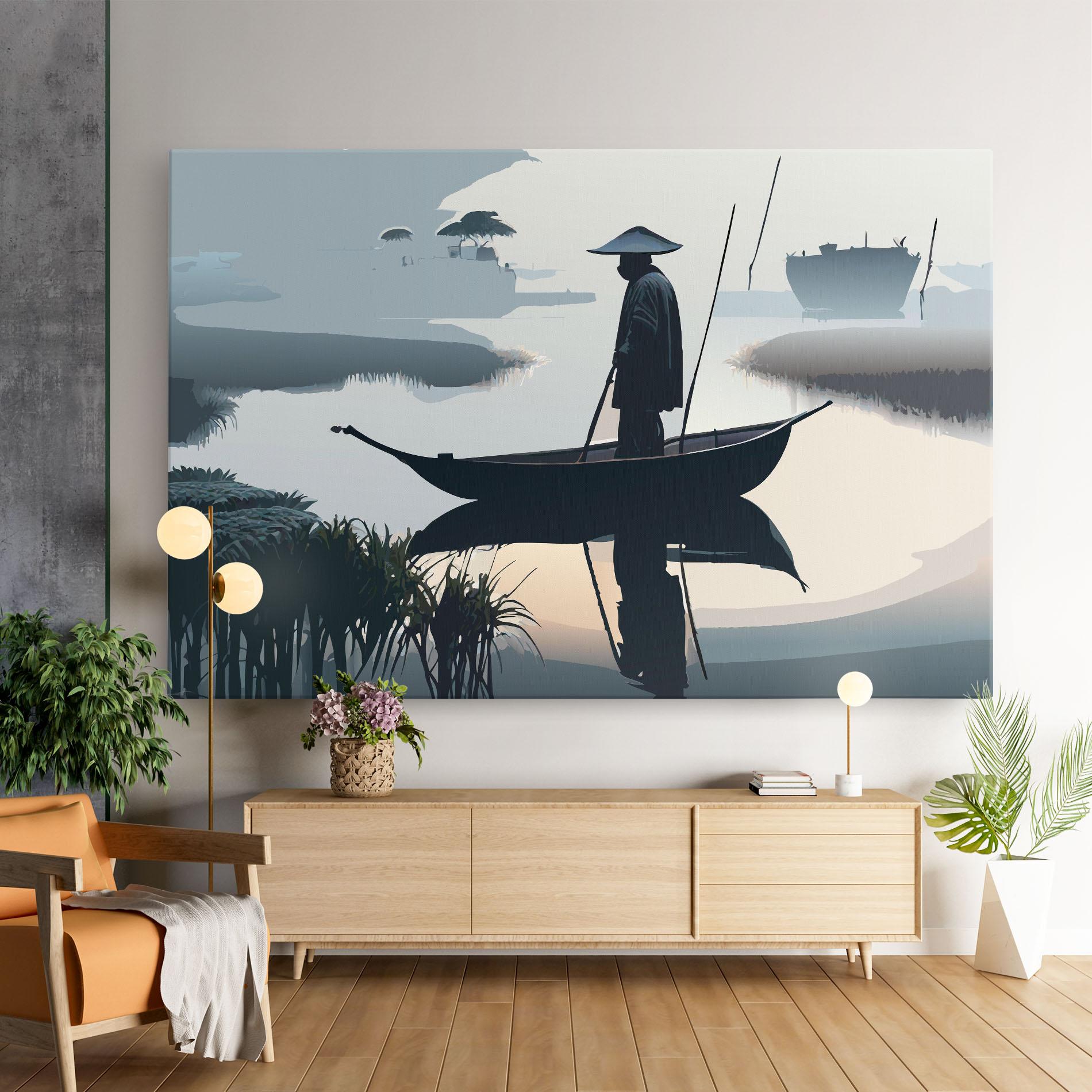 Leinwandbild Japan Fisherman mockup 9