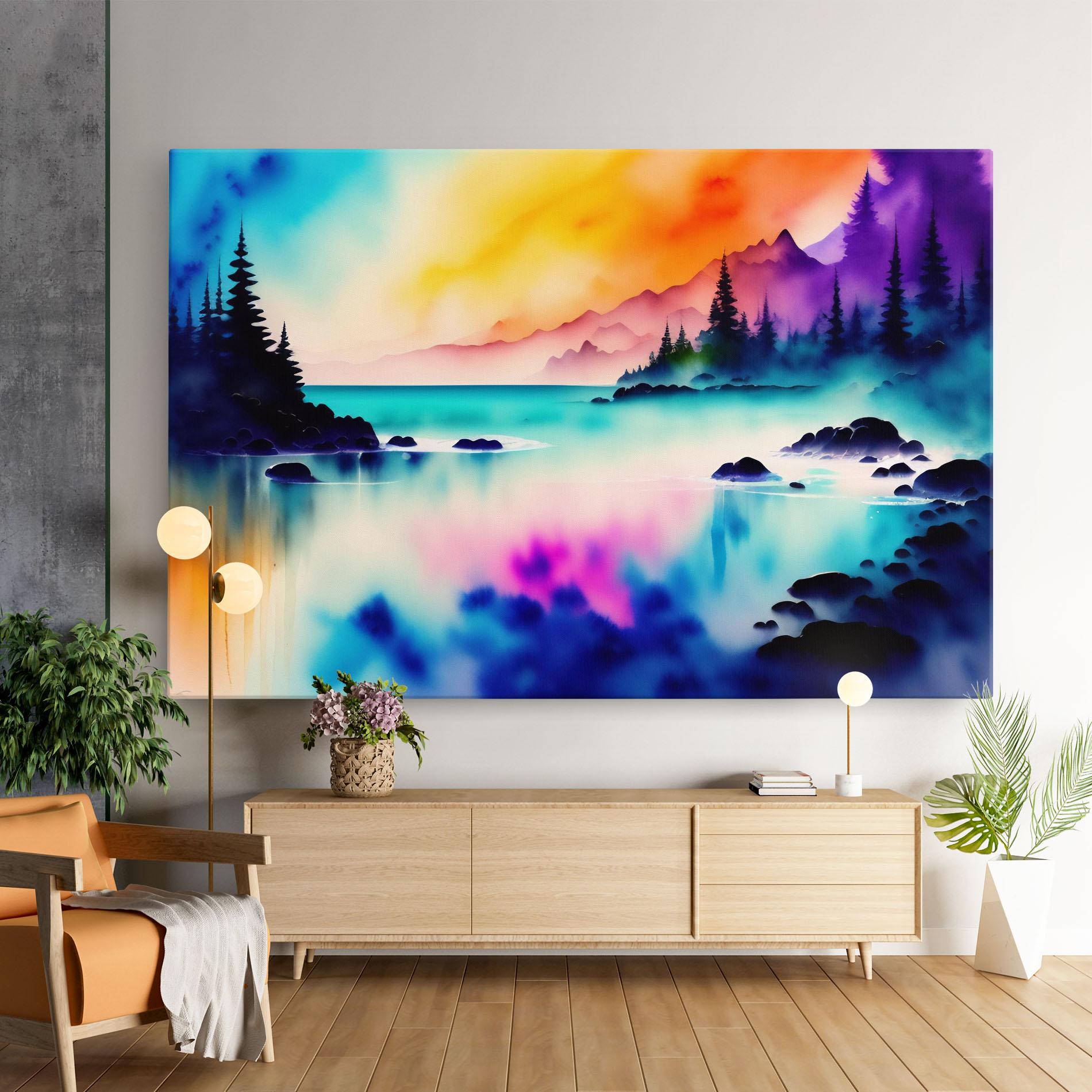 Leinwandbild Lake Painting mockup 9
