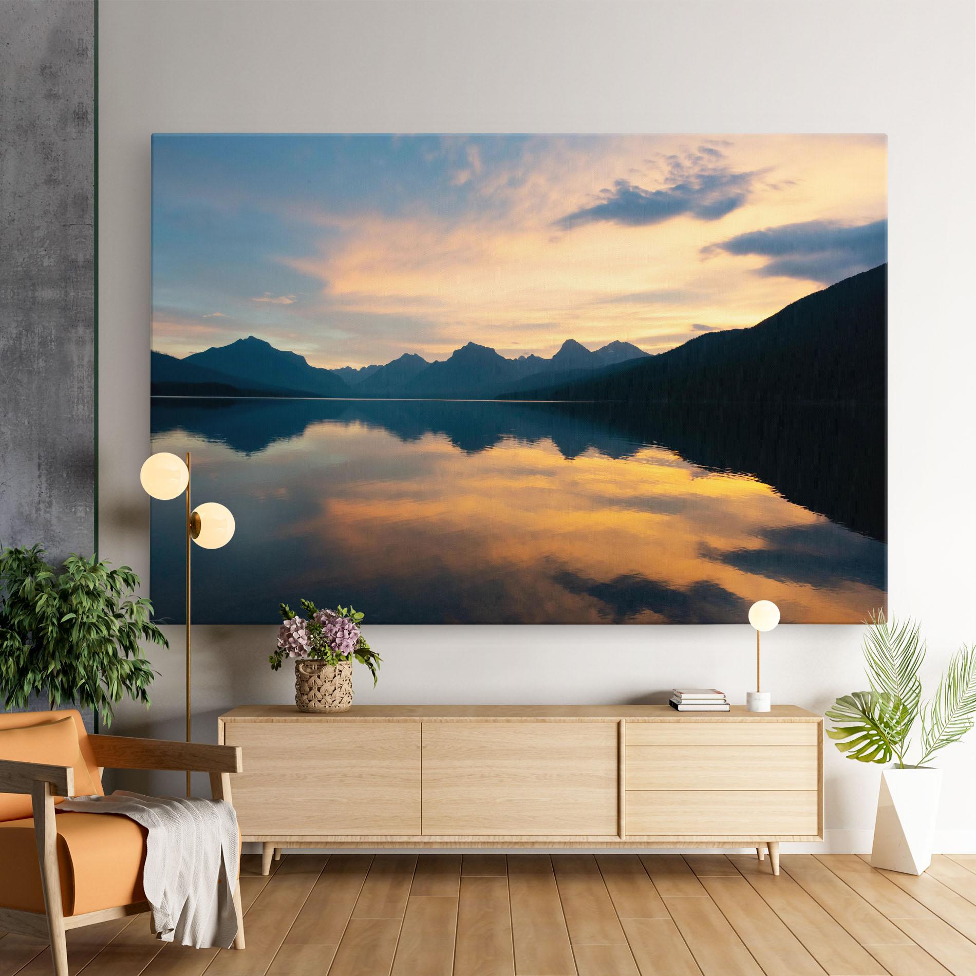 Leinwandbild Orange Light Lake mockup 9