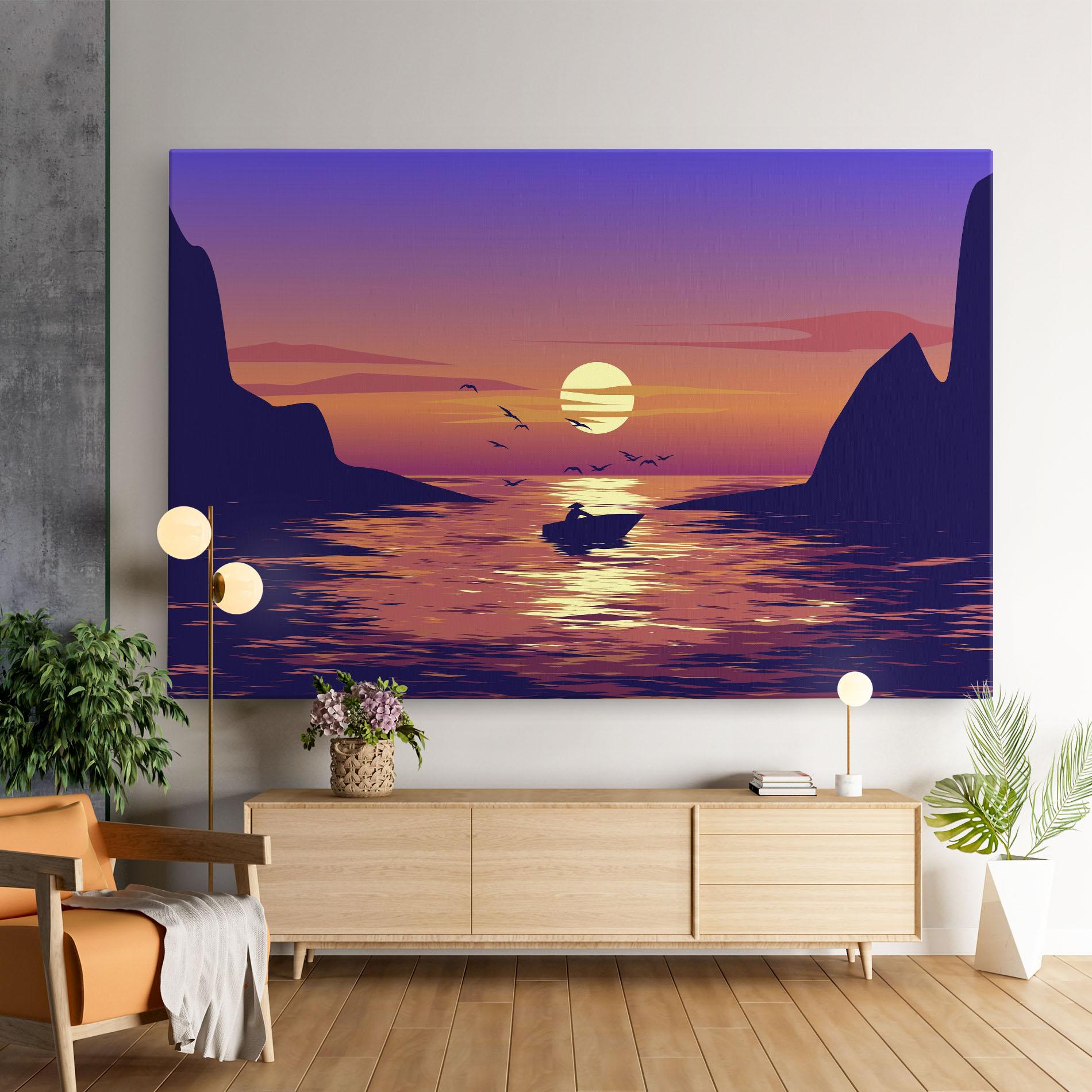 Leinwandbild Sunset Scenery View mockup 9