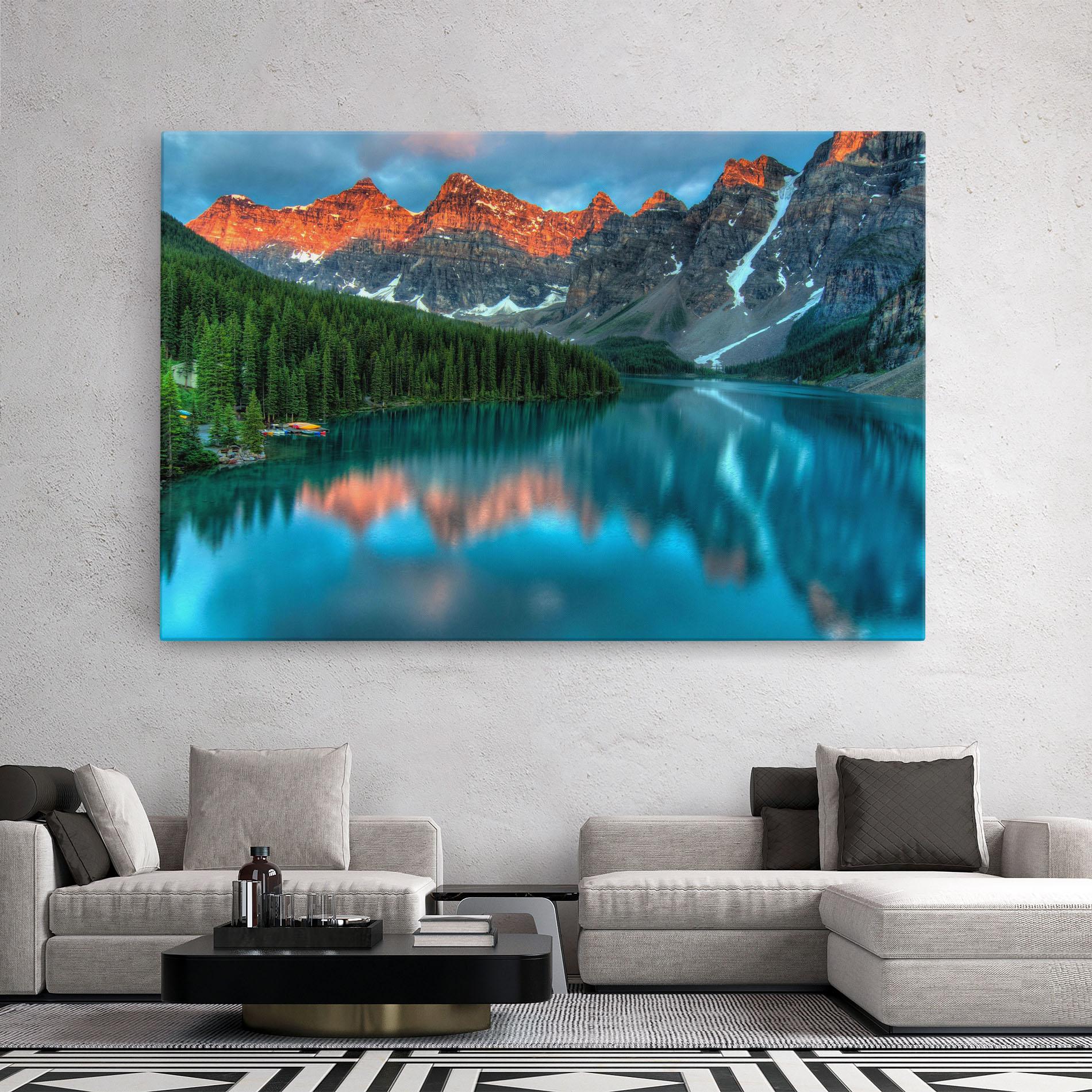 Leinwandbild Beautiful Blue Lake mockup 2