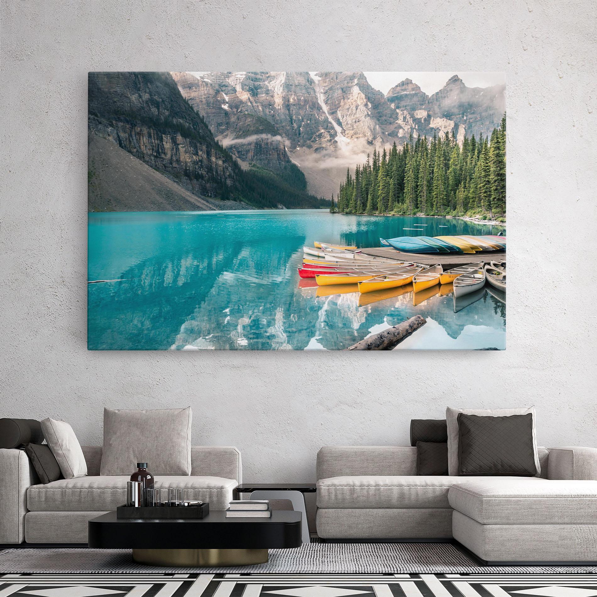 Leinwandbild Beautiful Moraine Lake mockup 2