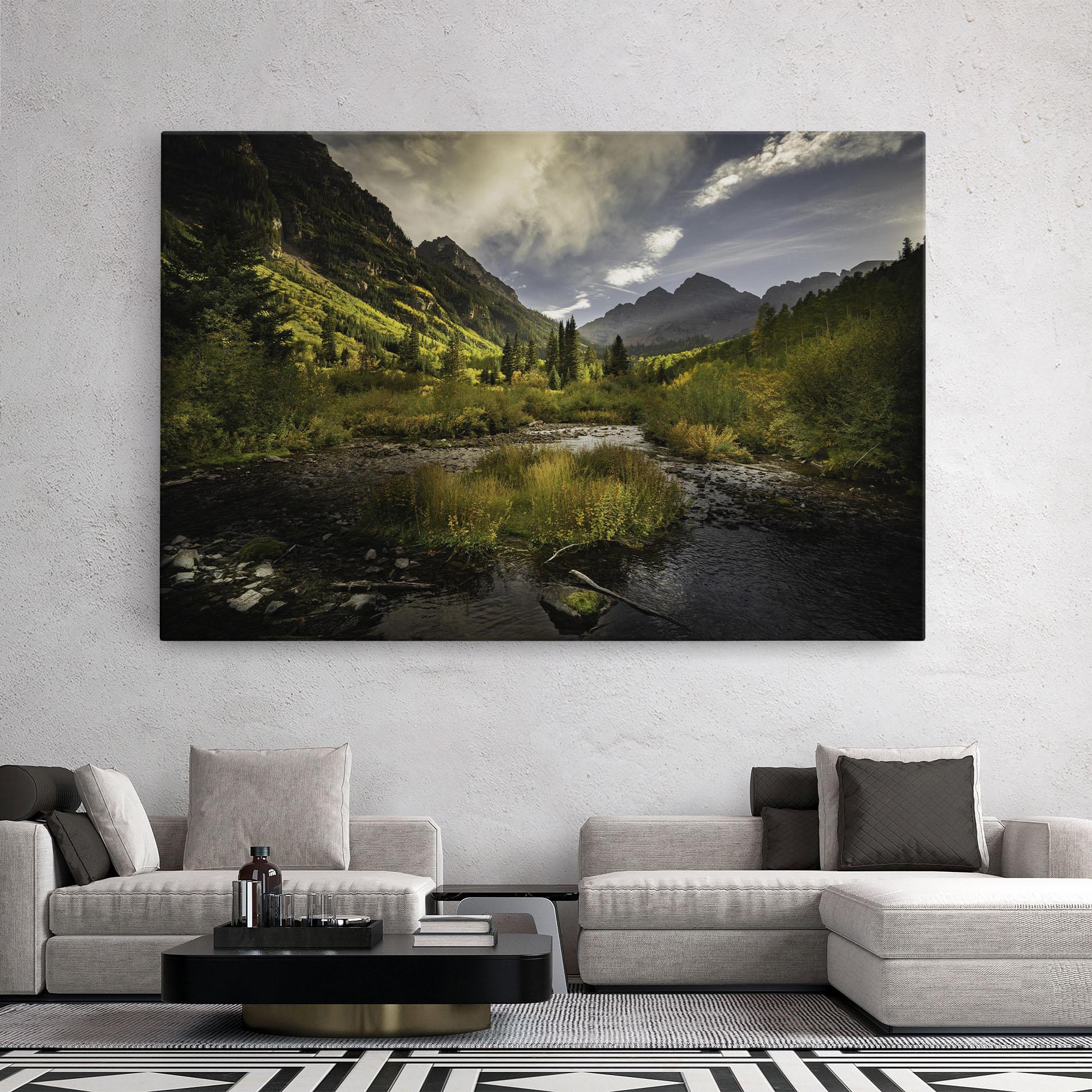 Leinwandbild Cloudy Lake mockup 2