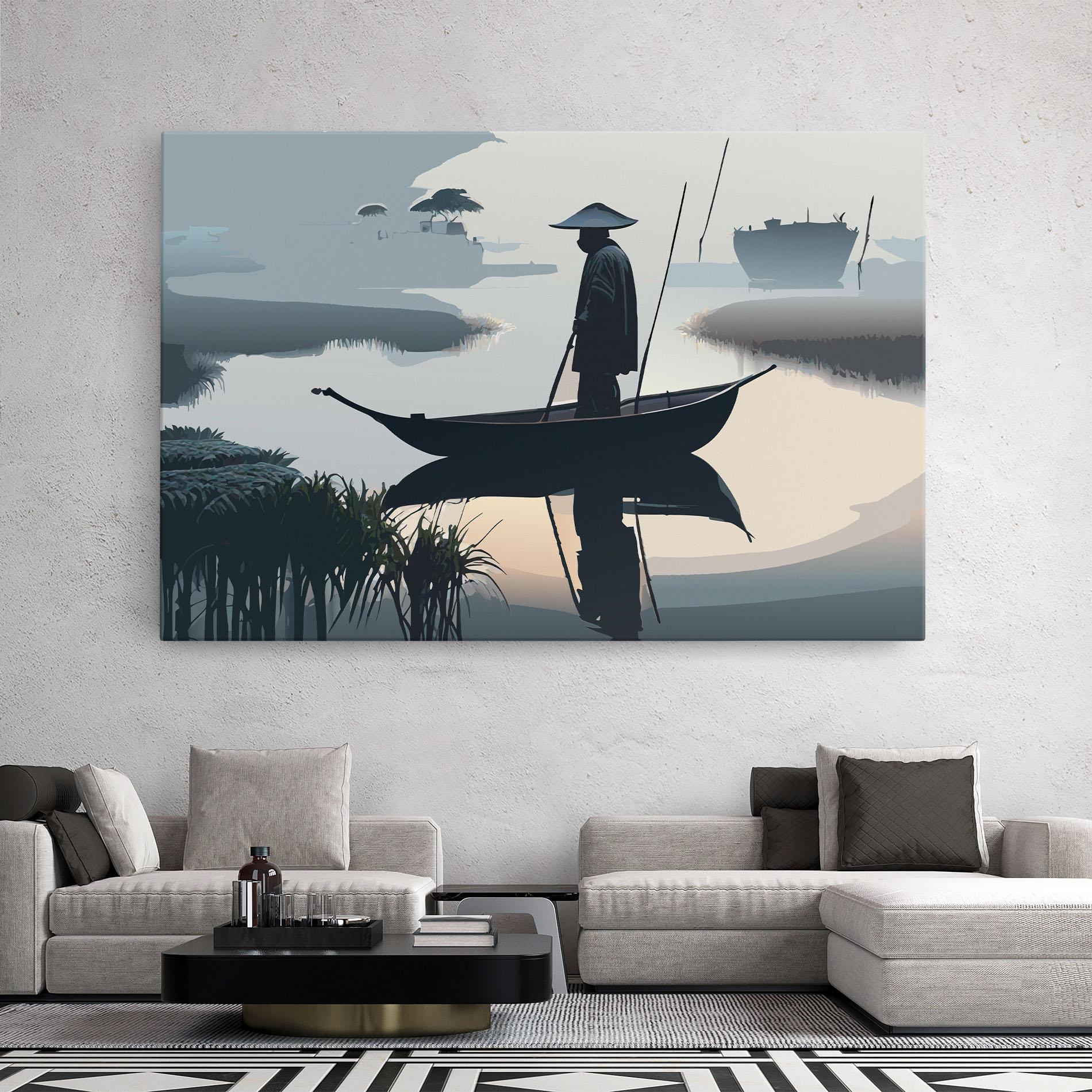 Leinwandbild Japan Fisherman mockup 2