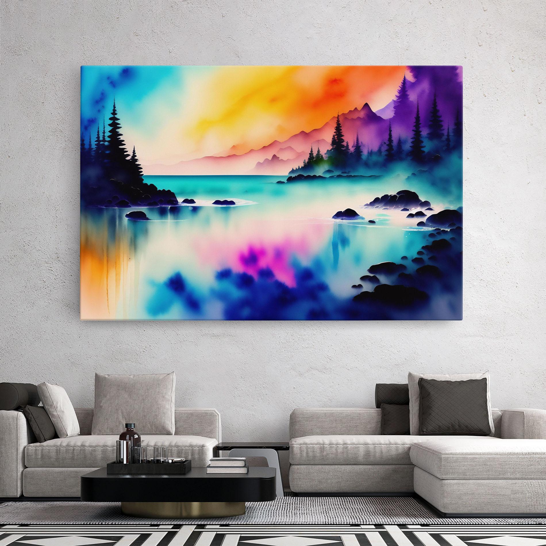 Leinwandbild Lake Painting mockup 2