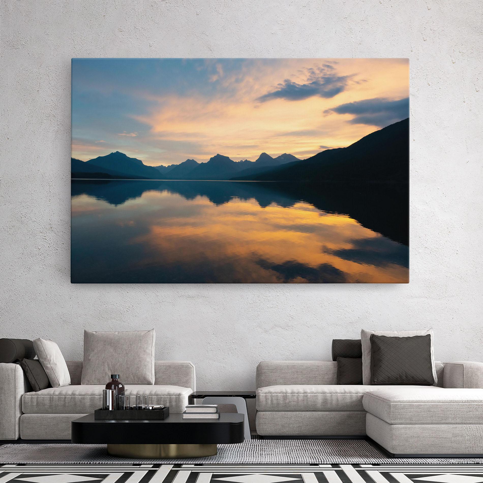 Leinwandbild Orange Light Lake mockup 2