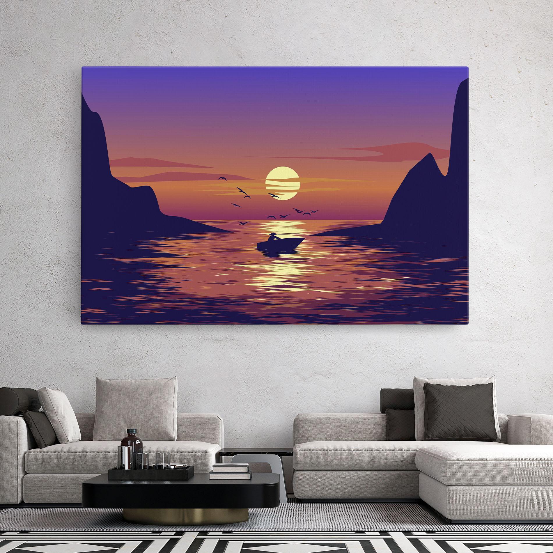 Leinwandbild Sunset Scenery View mockup 2