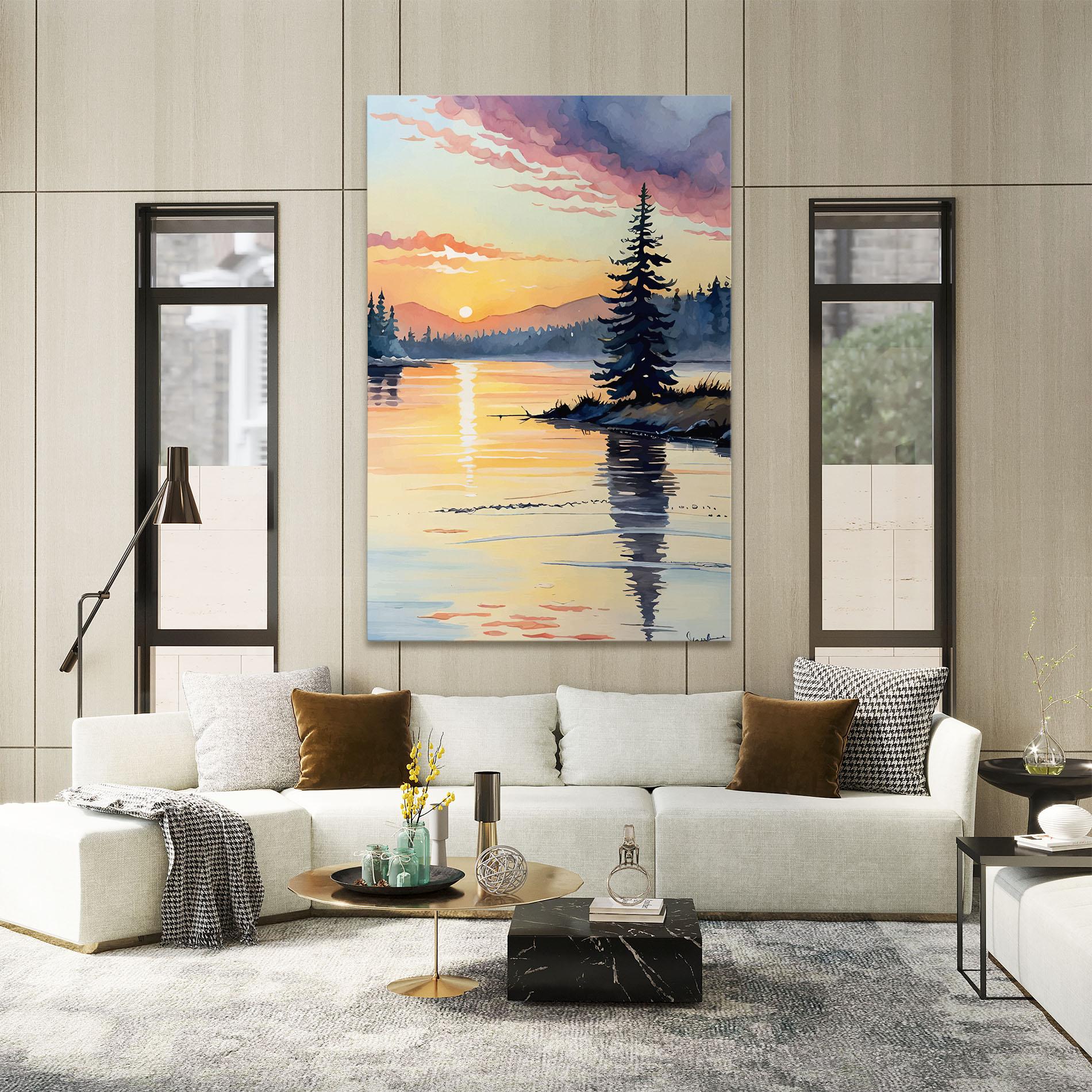 Leinwandbild Tree Shadow Lake mockup 2