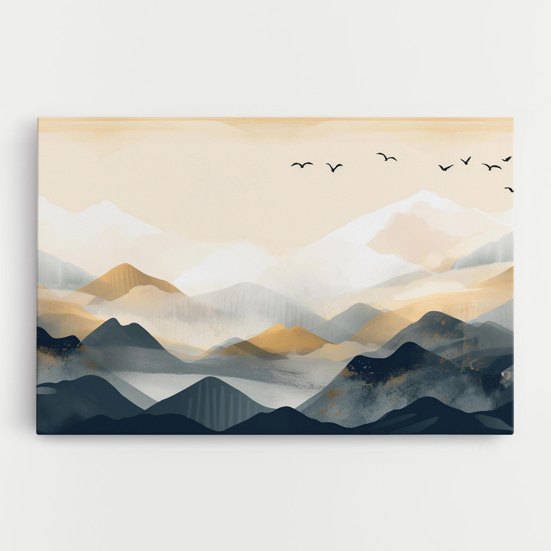 Leinwandbild Gold Foggy Blue mockup 0