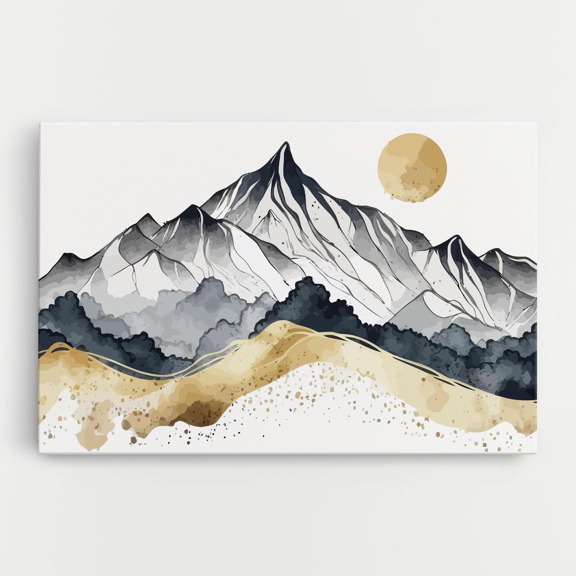 Leinwandbild Grey Gold Mountain mockup 0