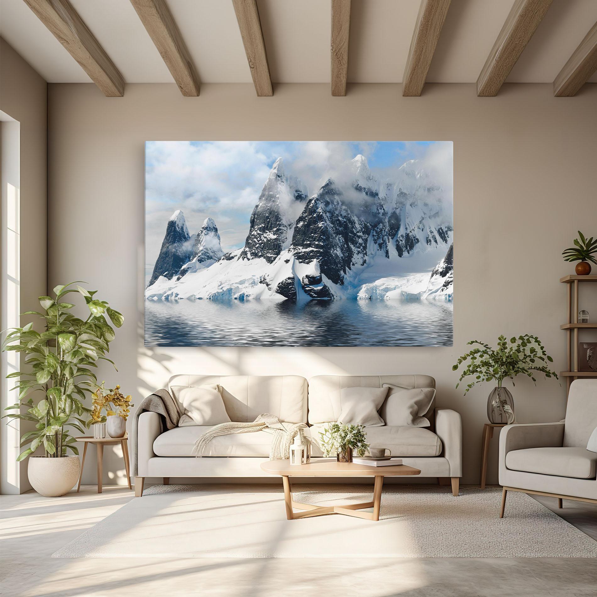 Leinwandbild Glacial Mountains mockup 6