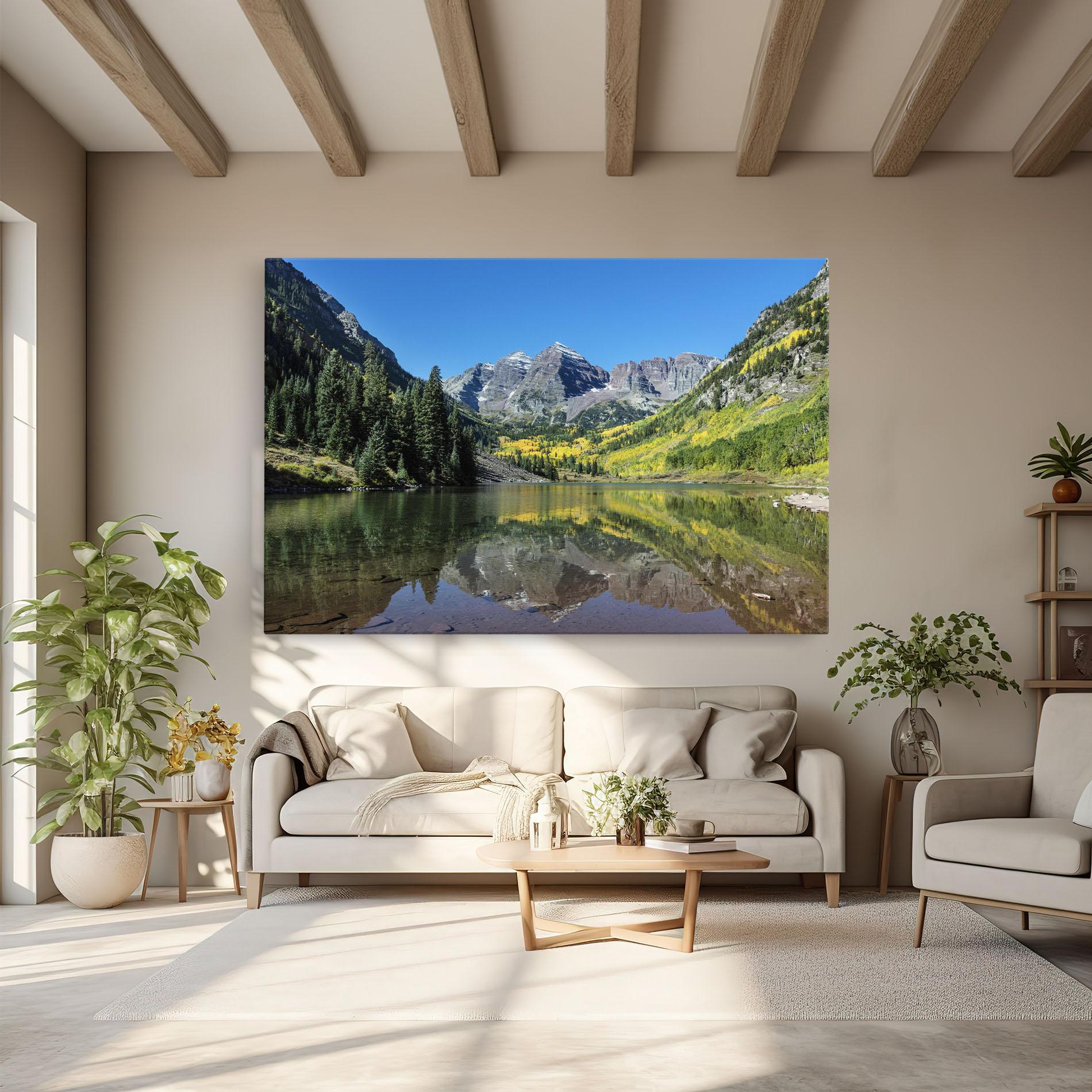 Leinwandbild Lake Green Mountain mockup 6