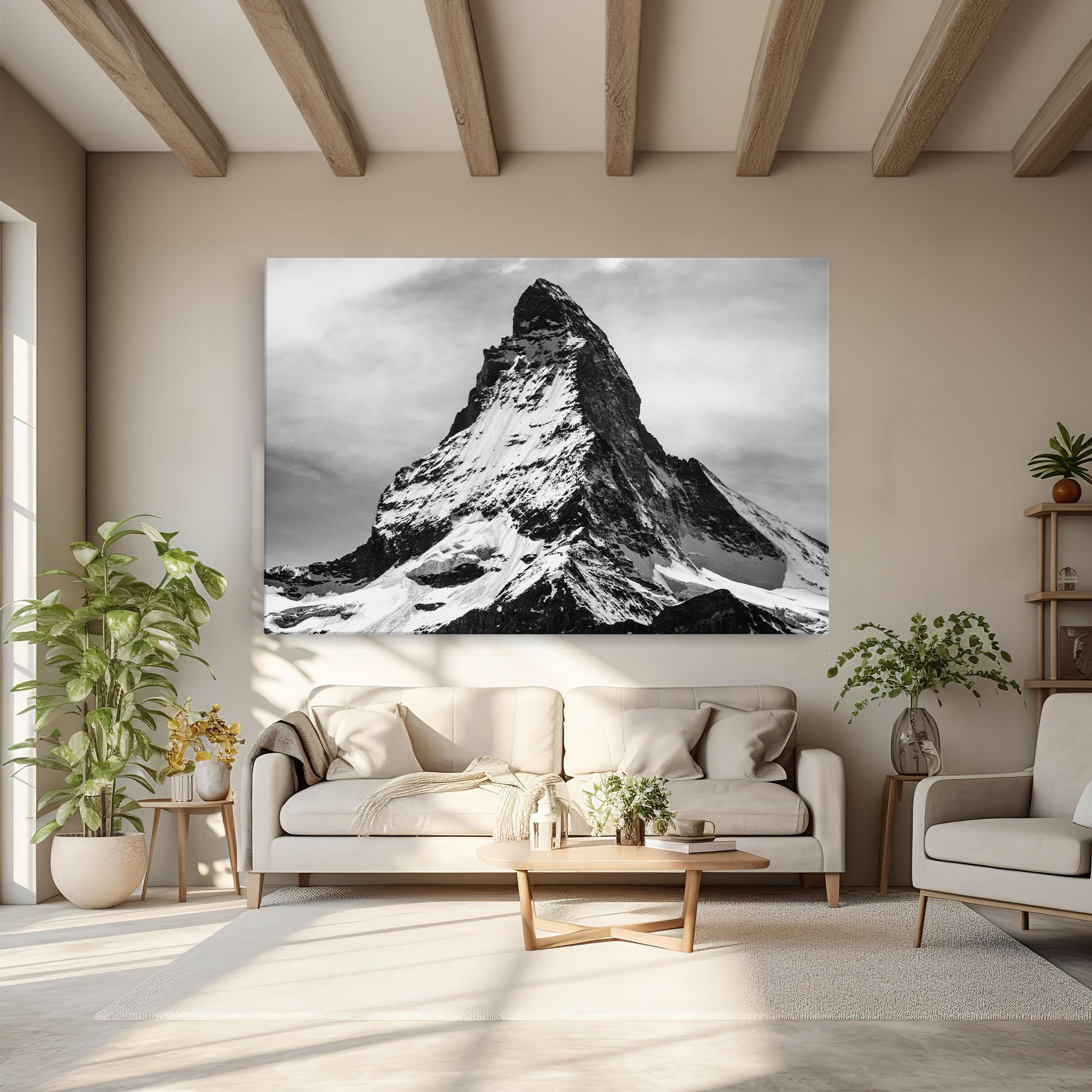 Leinwandbild Snowy Black Mountain mockup 6