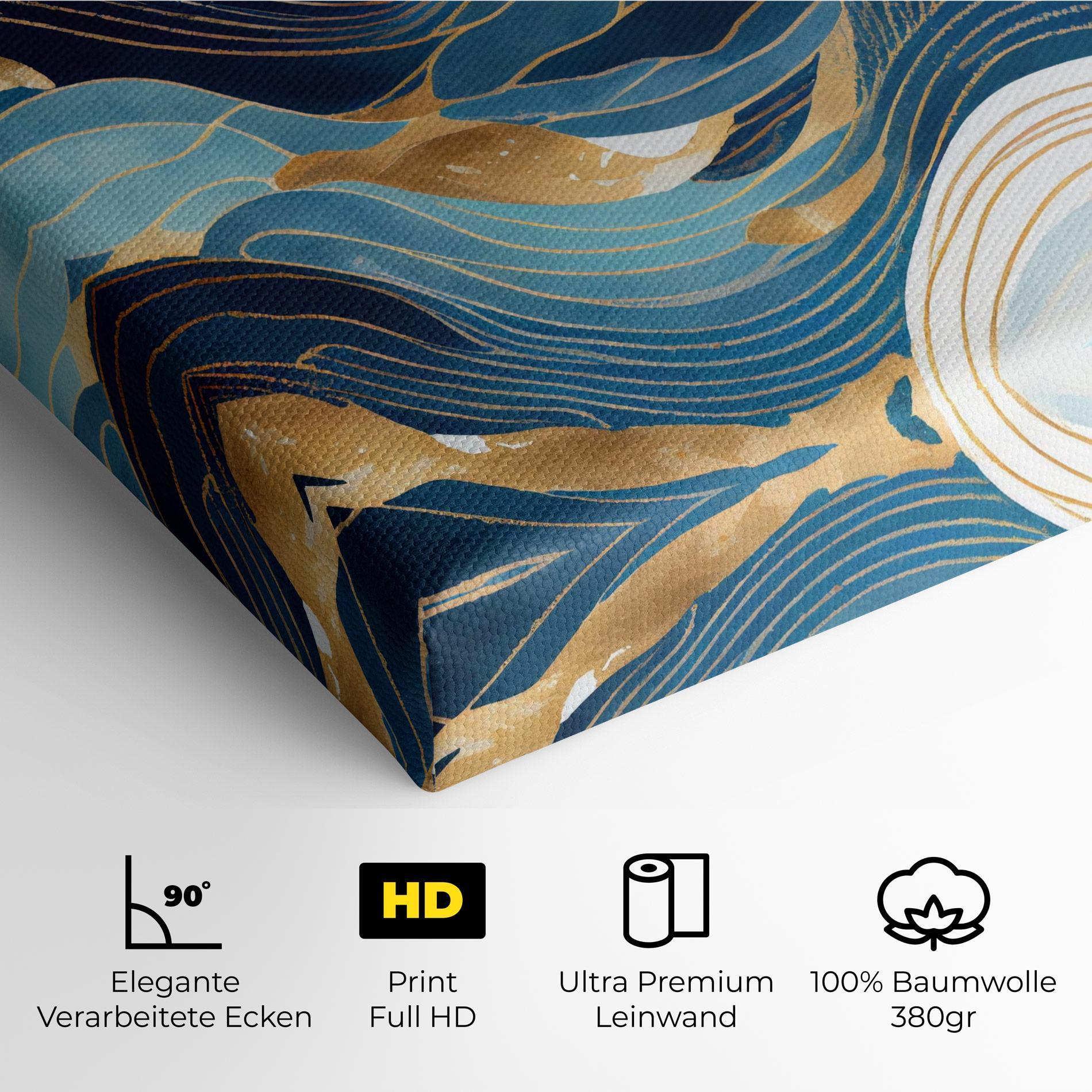 Leinwandbild Blue Wave Mountain mockup 4