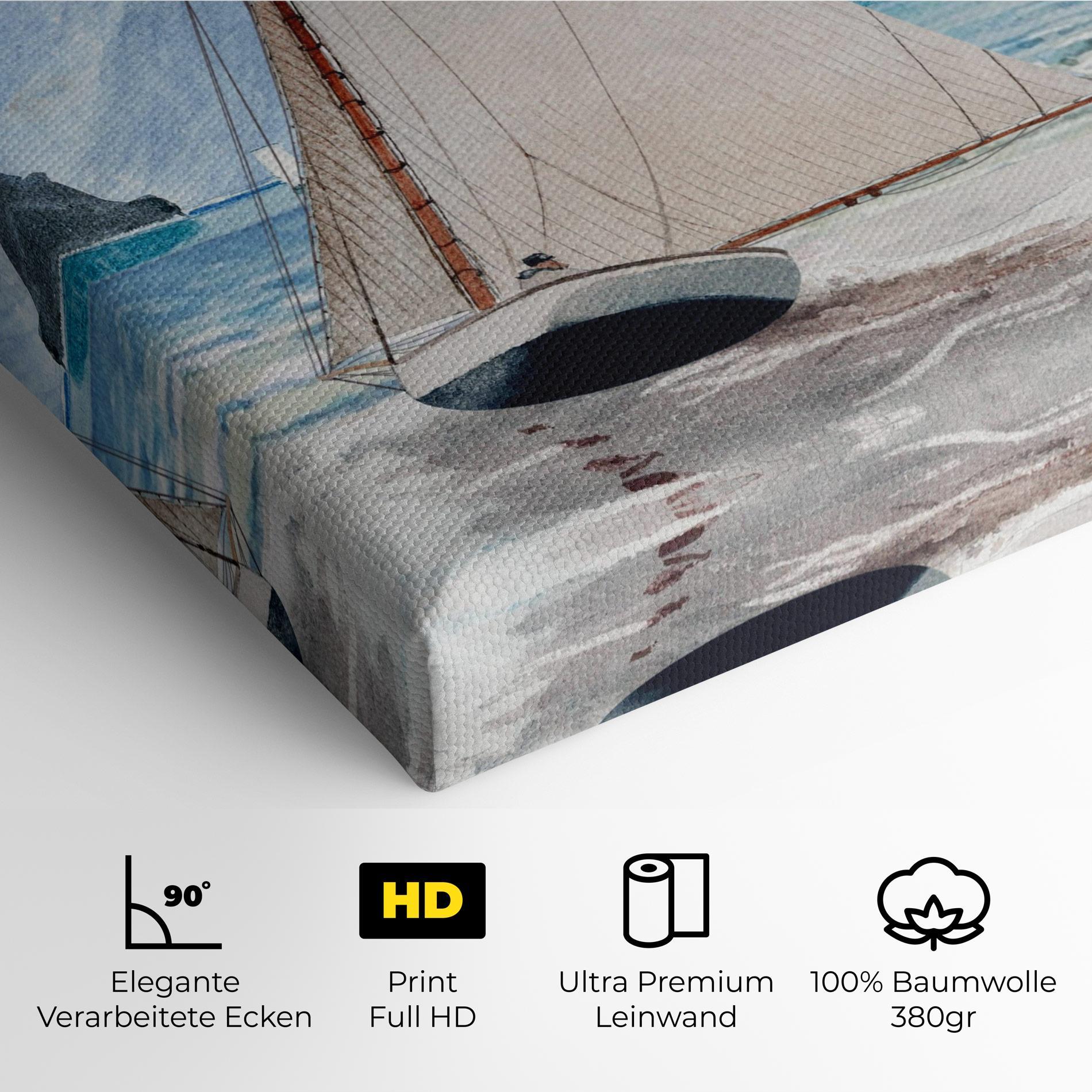 Leinwandbild Boat Mountain View mockup 4