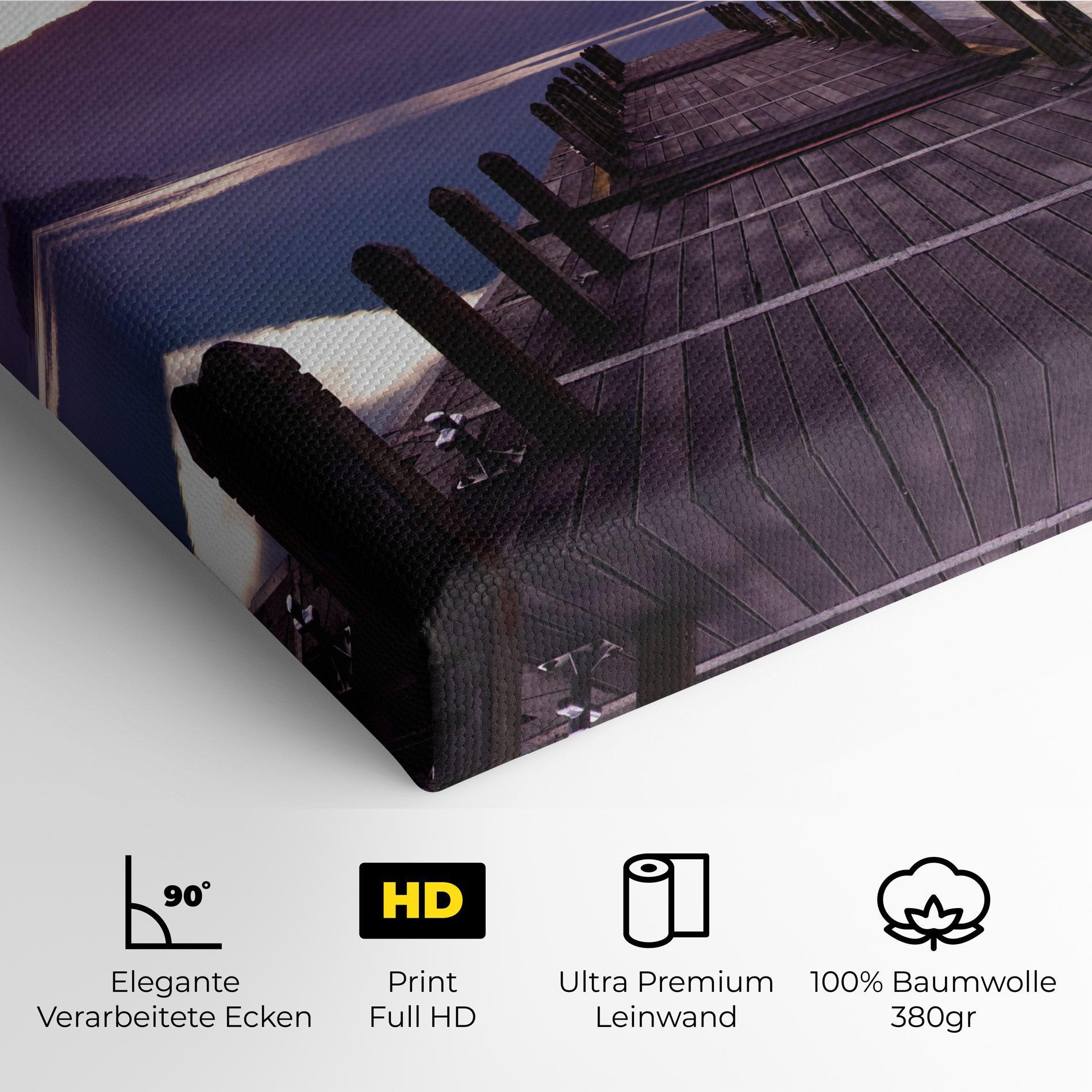 Leinwandbild Pink Sky Over The Lake mockup 4