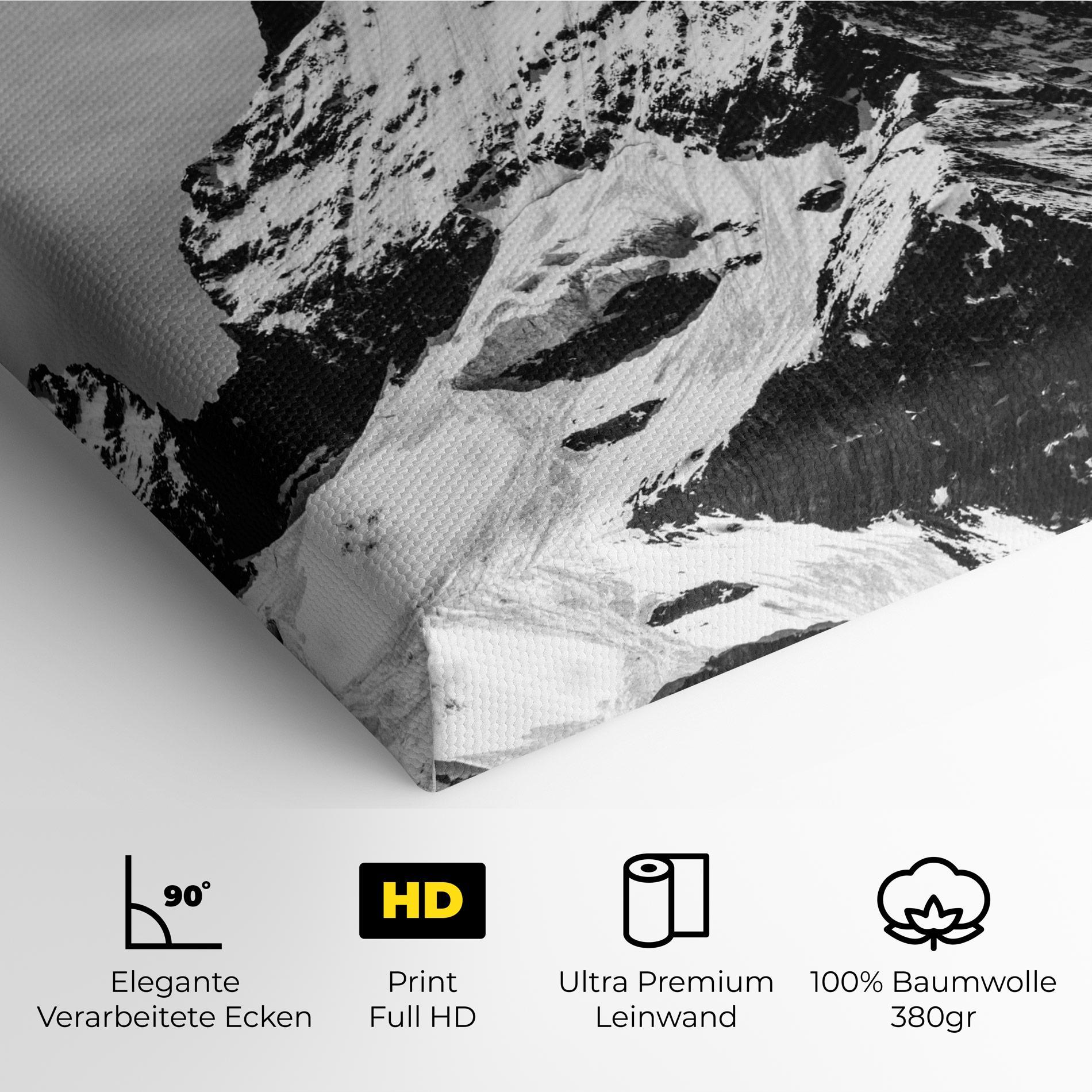 Leinwandbild Snowy Black Mountain mockup 4
