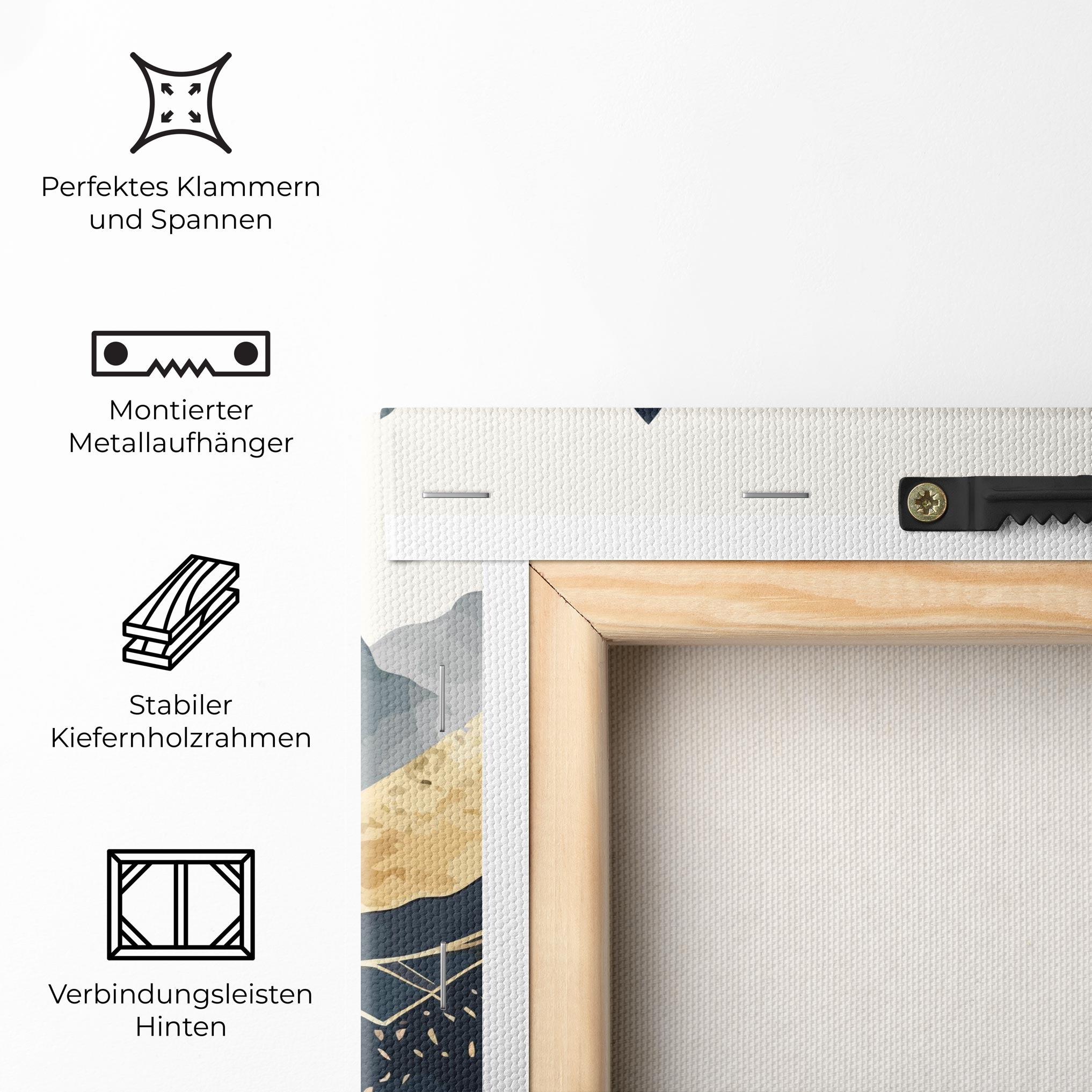 Leinwandbild Blue Gold Mountain mockup 5