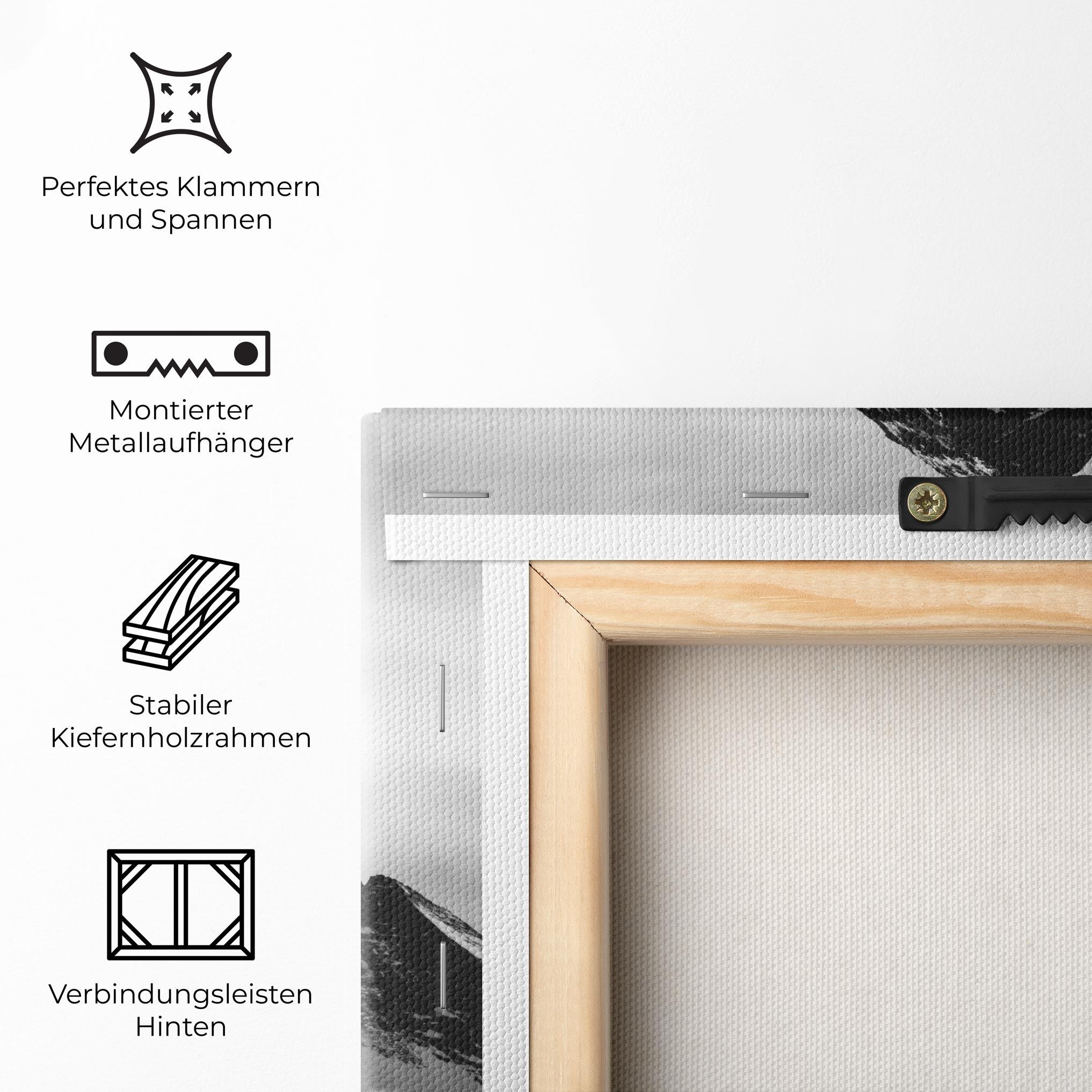 Leinwandbild Snowy Black Mountain mockup 5