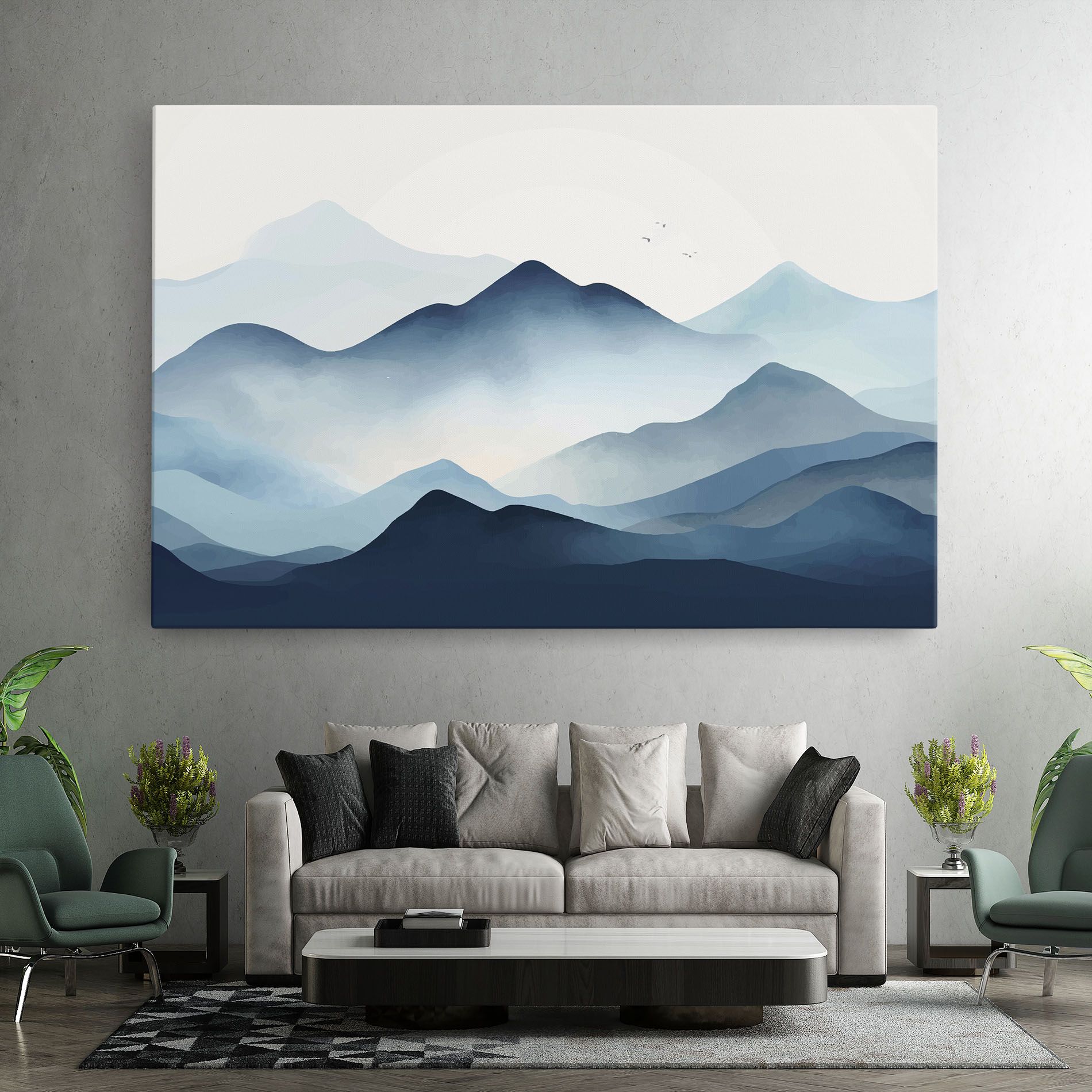 Blue Foggy Mountain mockup 7