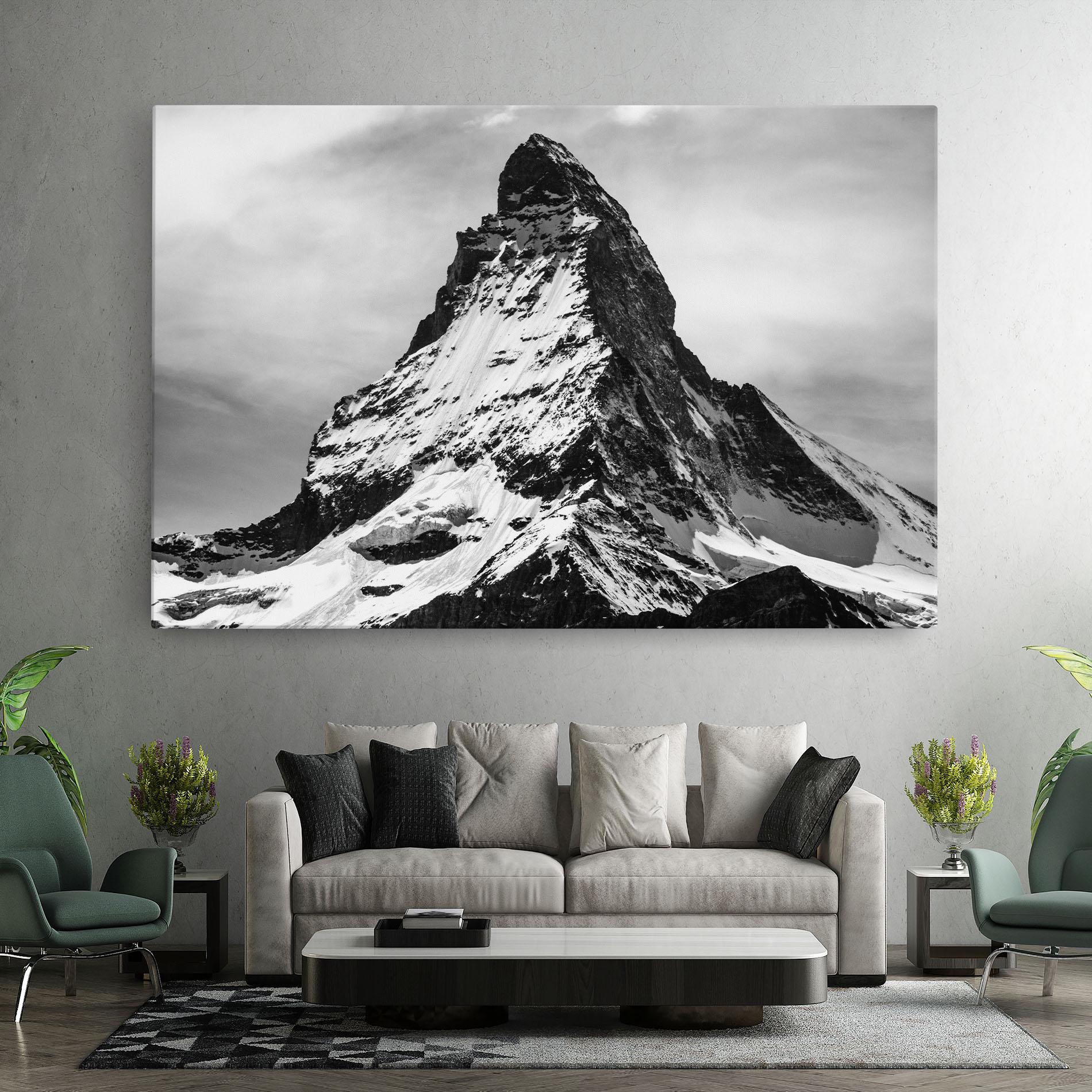 Leinwandbild Snowy Black Mountain mockup 7