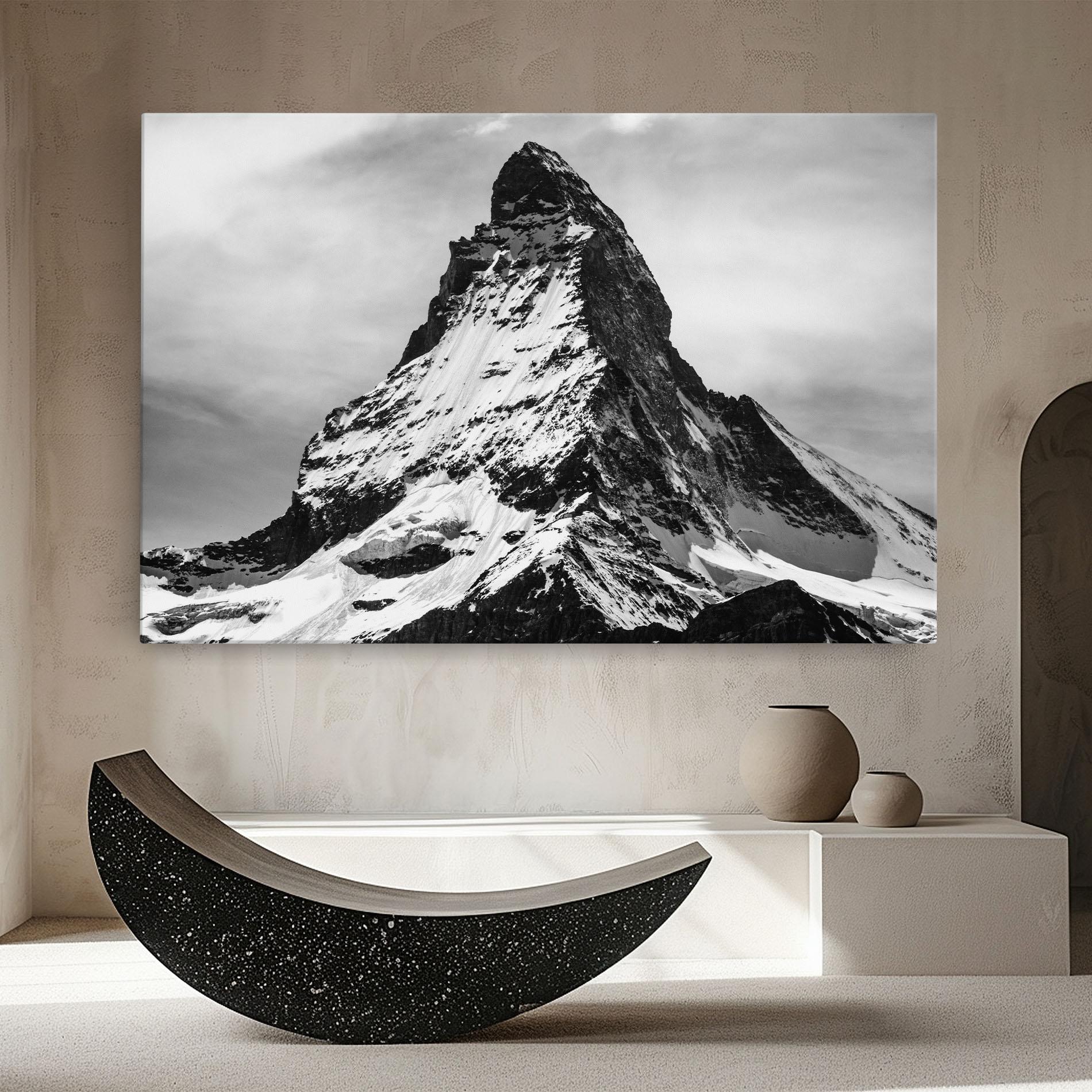 Leinwandbild Snowy Black Mountain mockup 8
