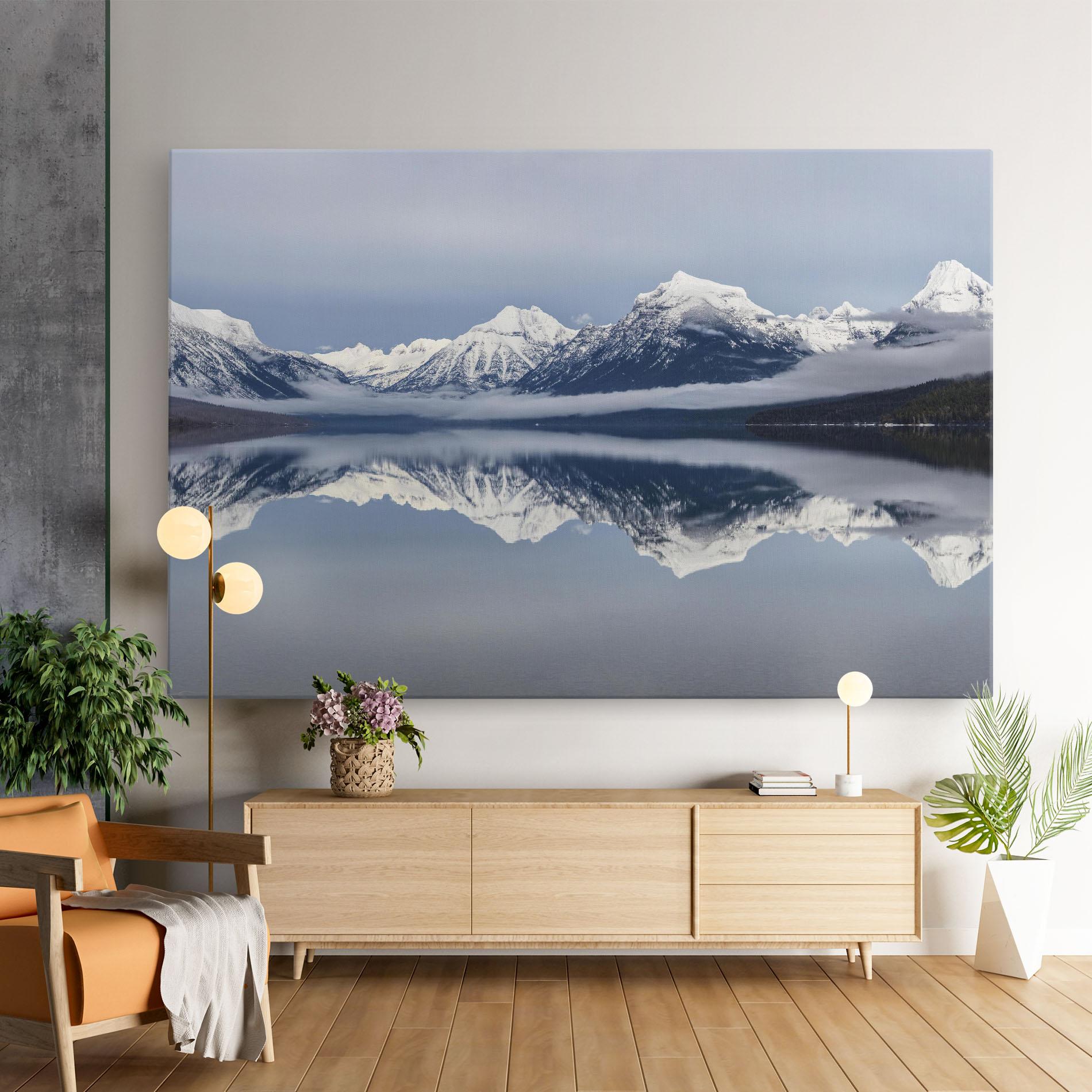 Leinwandbild Beautiful Snowy Mountain mockup 9