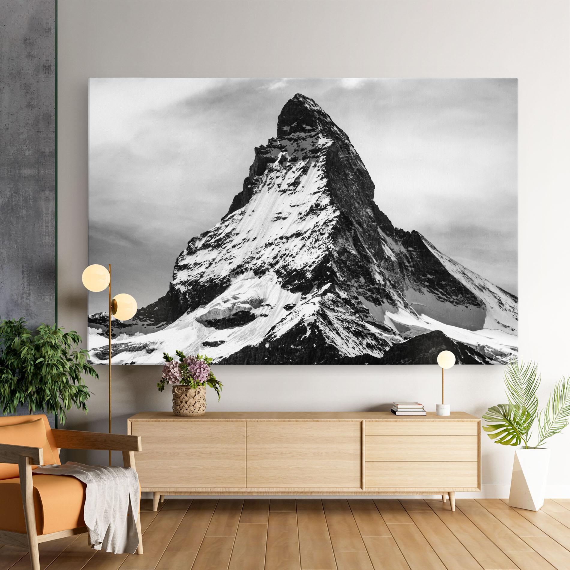 Leinwandbild Snowy Black Mountain mockup 9