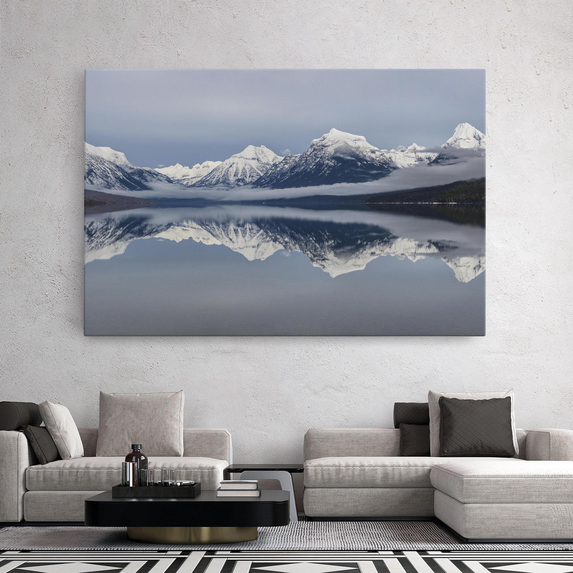 Leinwandbild Beautiful Snowy Mountain mockup 2