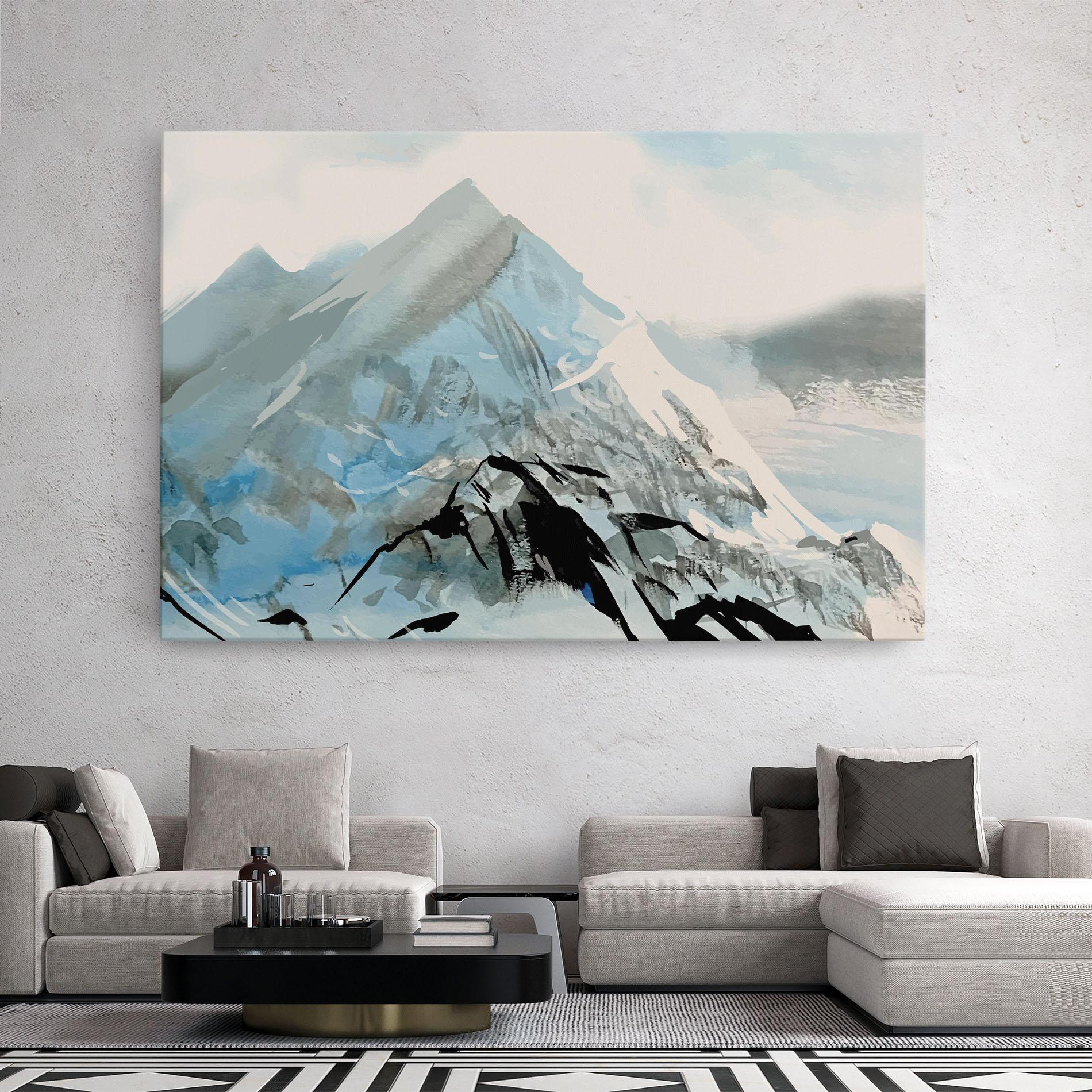 Leinwandbild Blue Black Mountain mockup 2
