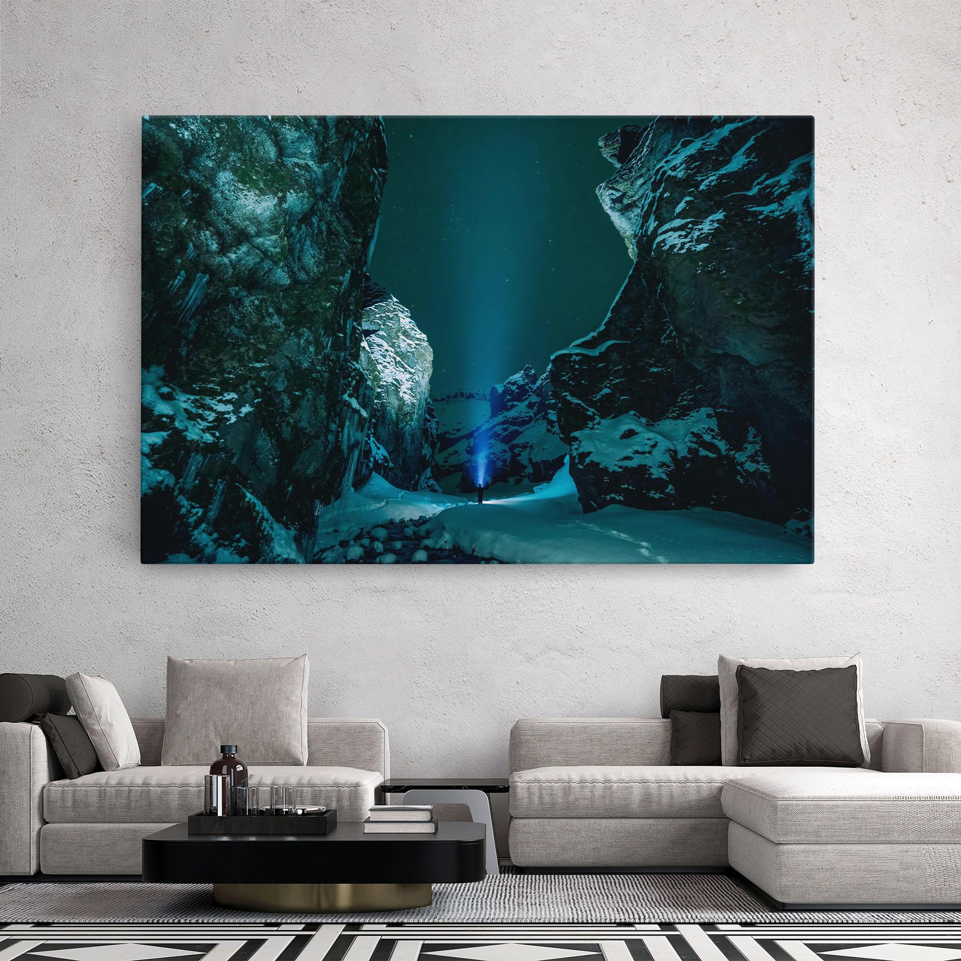 Leinwandbild Green Light Mountain mockup 2