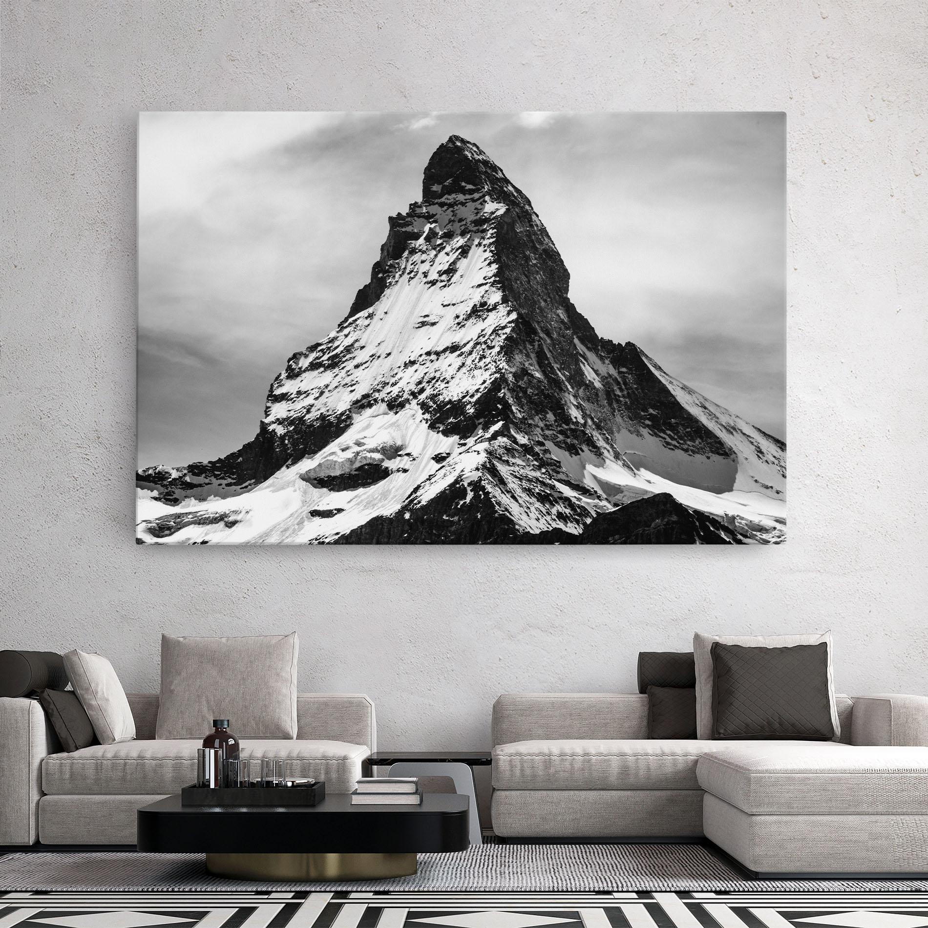 Leinwandbild Snowy Black Mountain mockup 2