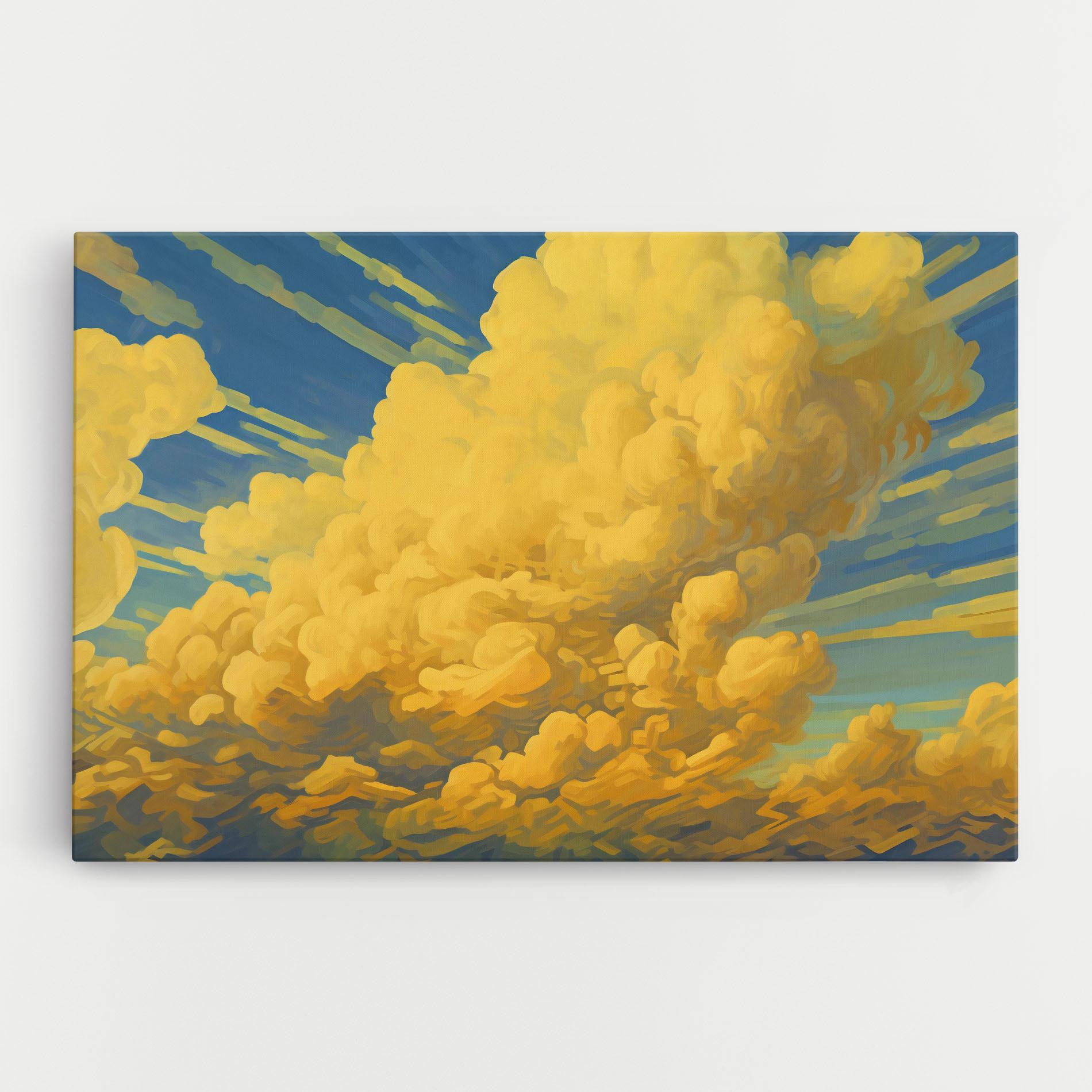 Leinwandbild Big Yellow Cloud Art mockup 0