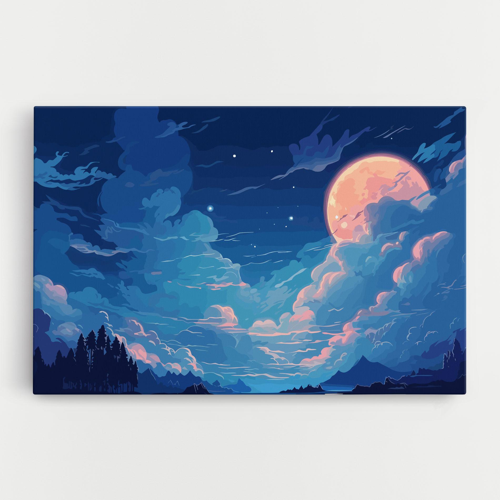 Leinwandbild Blue Cloud Moon mockup 0