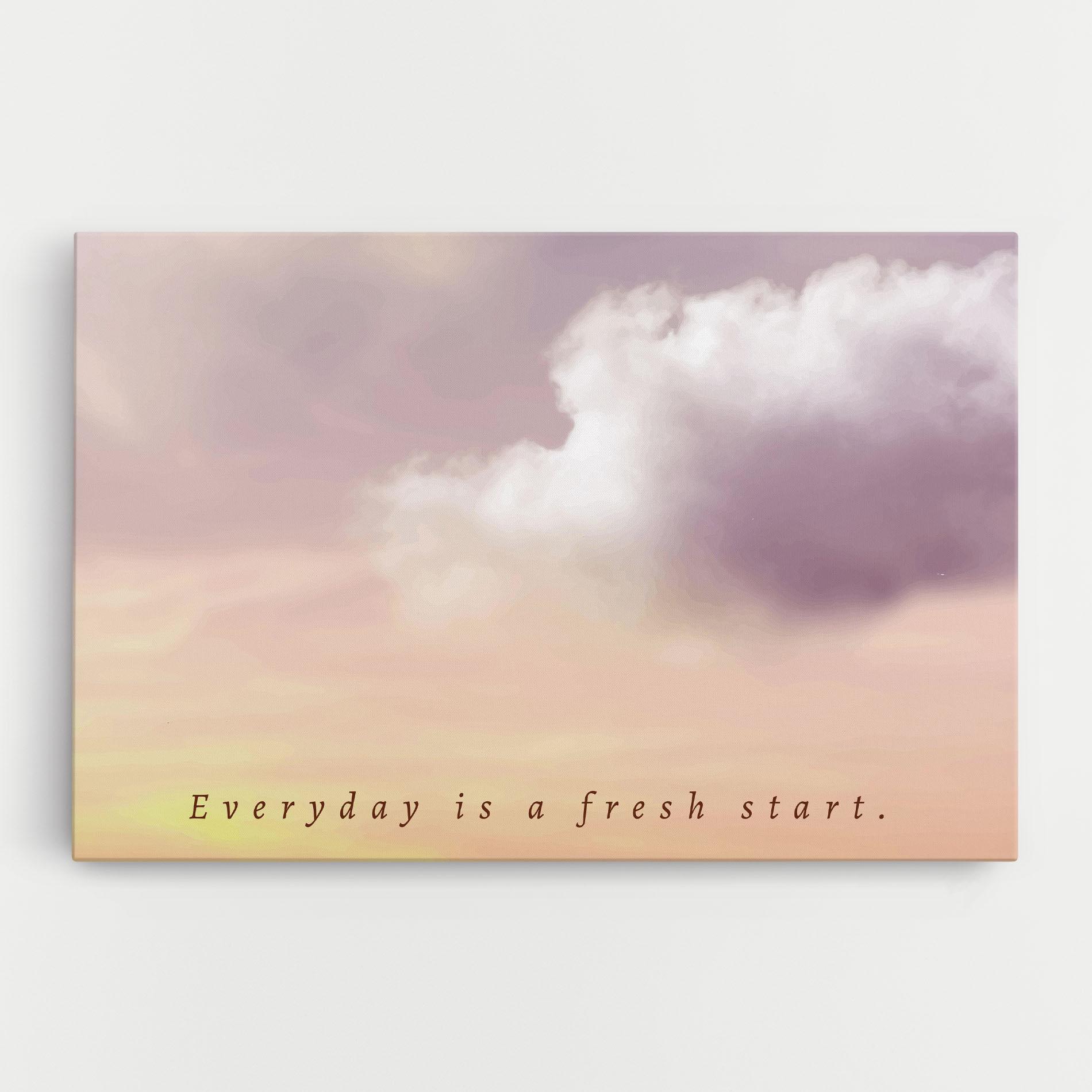 Leinwandbild Clouds Text Cream mockup 0