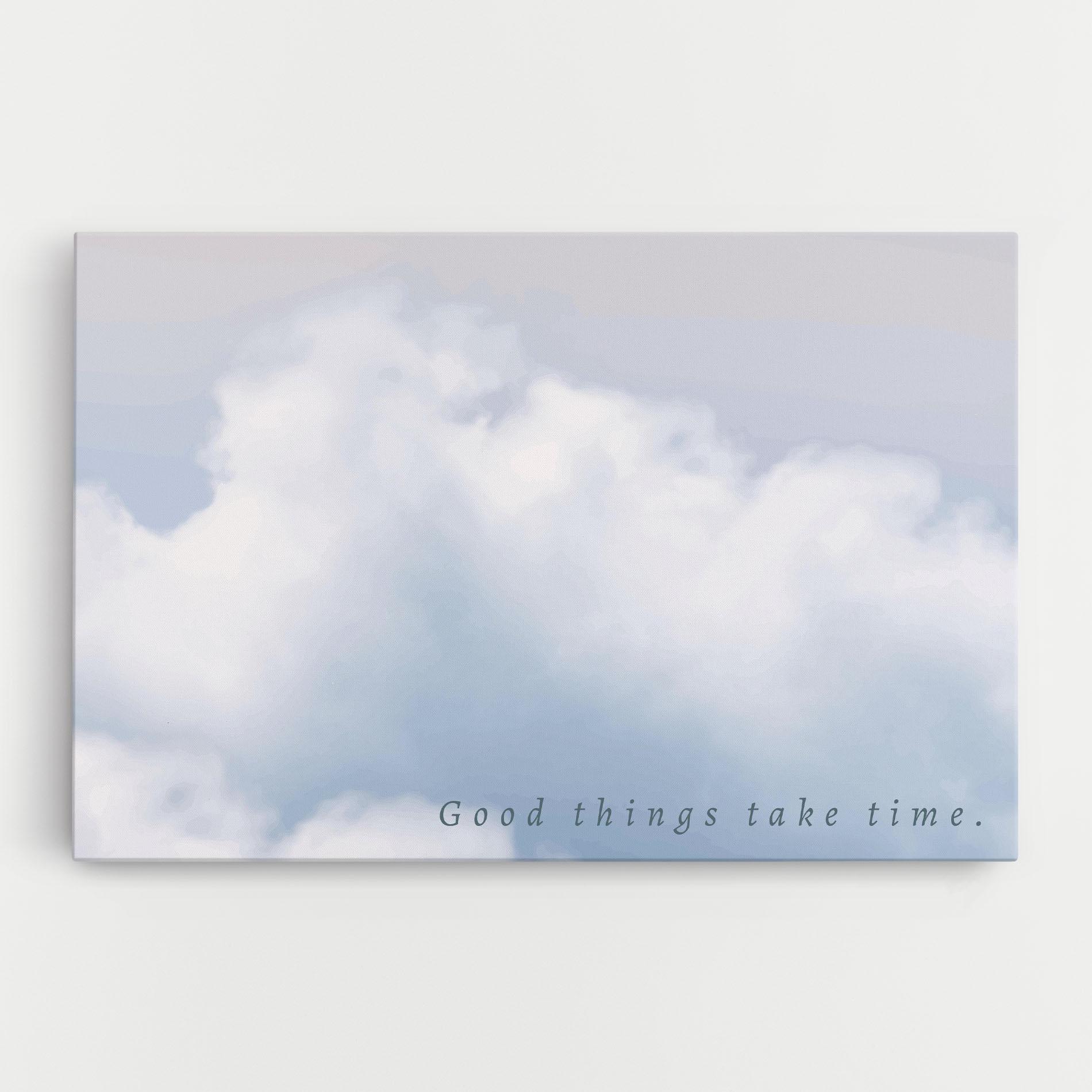 Leinwandbild Clouds Text White mockup 0
