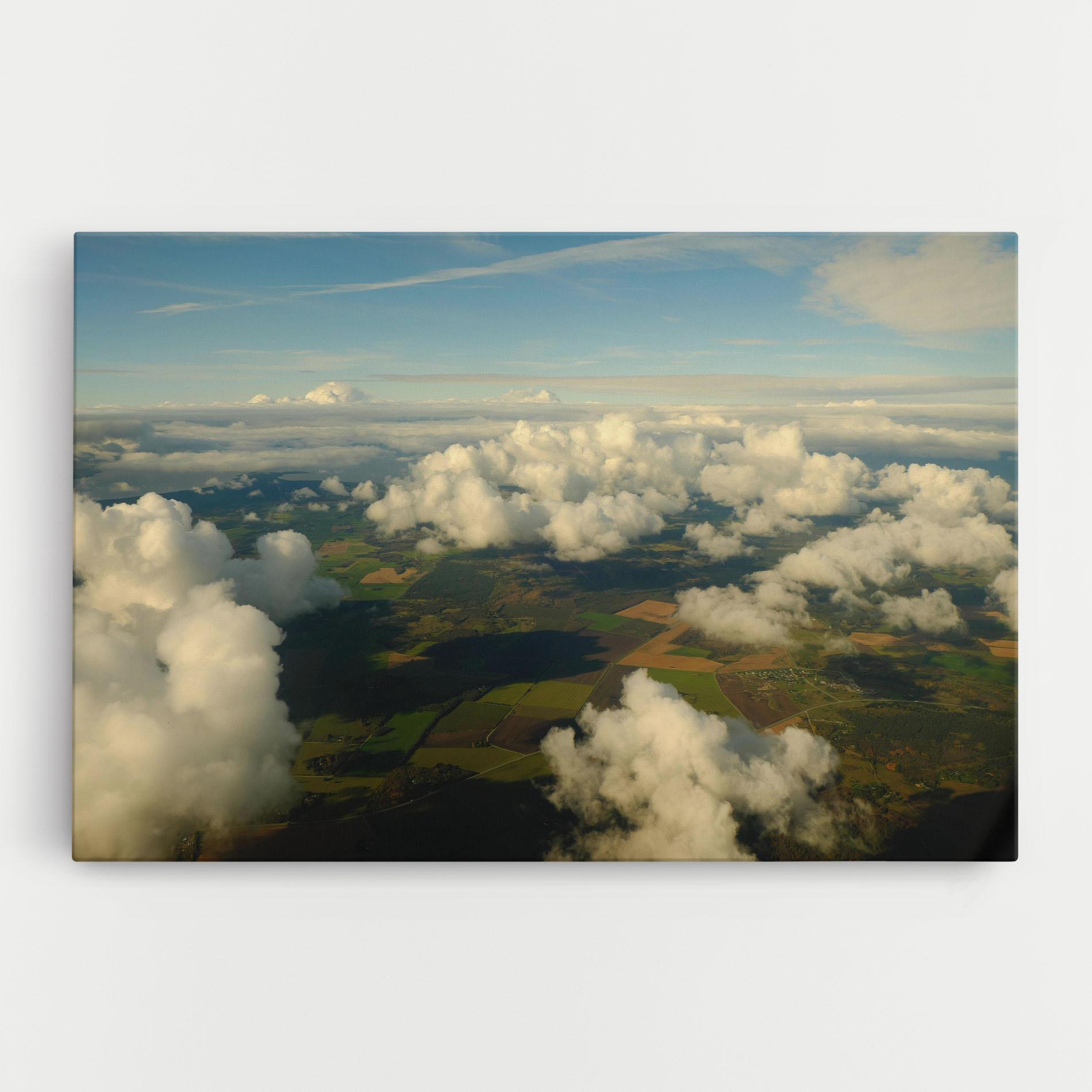Leinwandbild Clouds View From Plane mockup 0