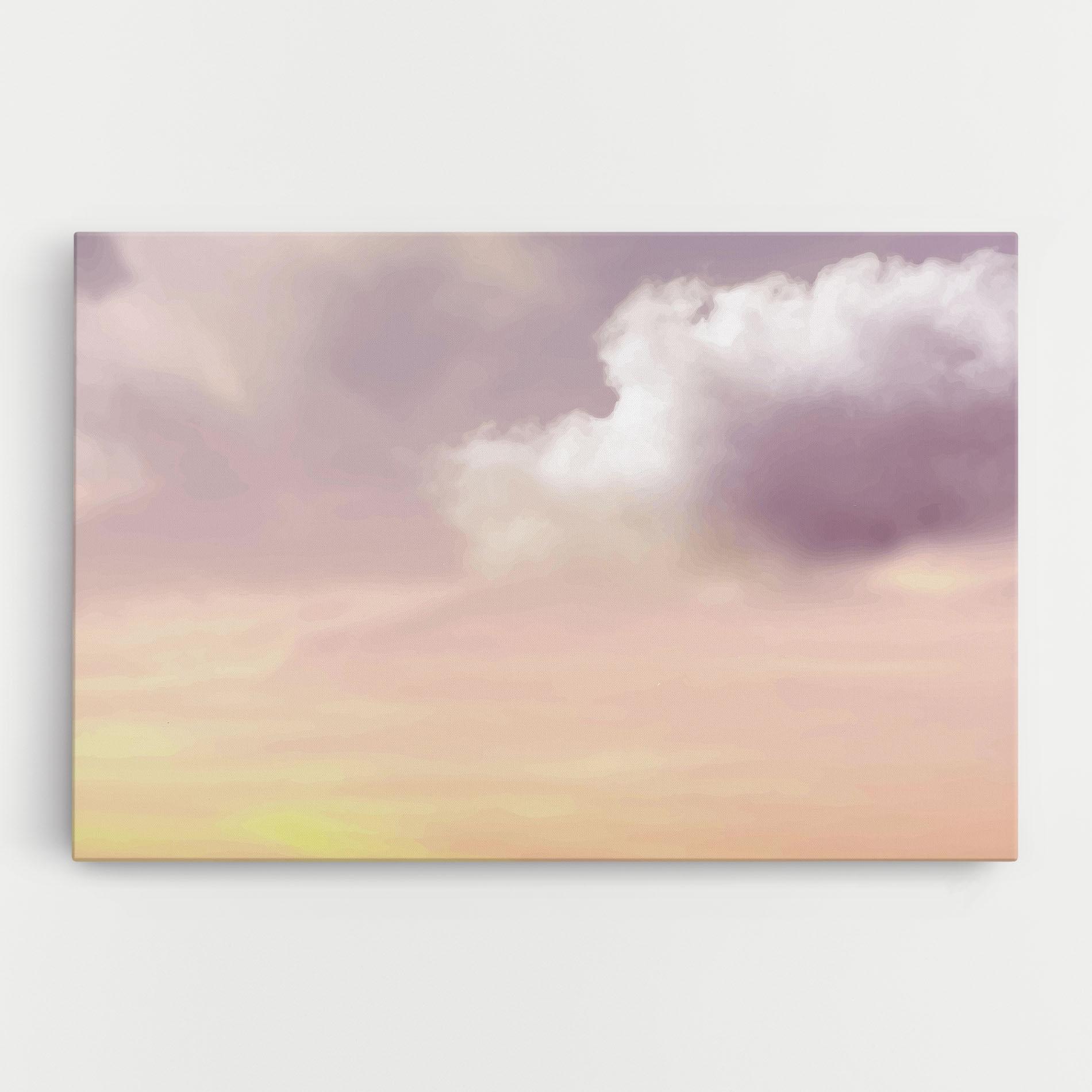 Leinwandbild Clouds Watercolor Cream mockup 0