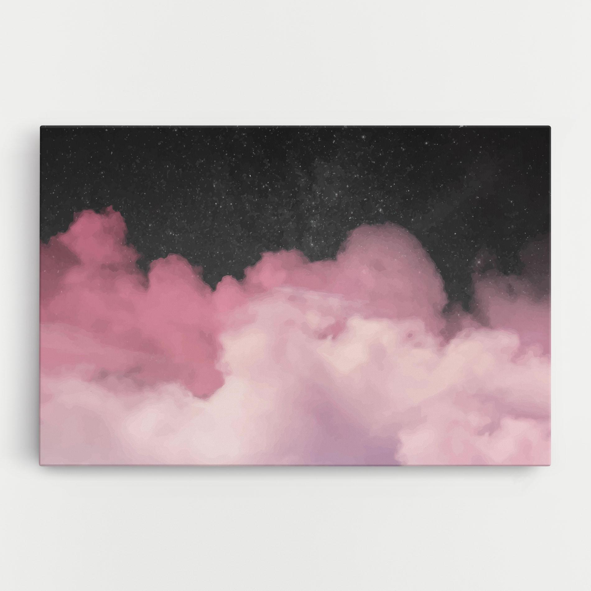 Leinwandbild Clouds Watercolor Purple mockup 0