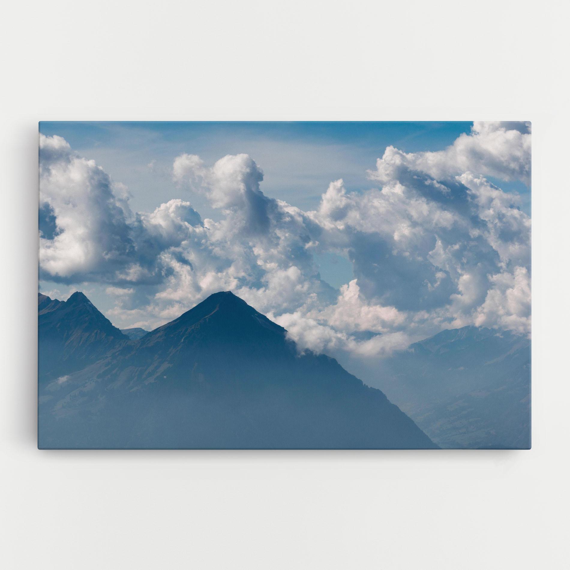Leinwandbild Cloudy View Mountain mockup 0