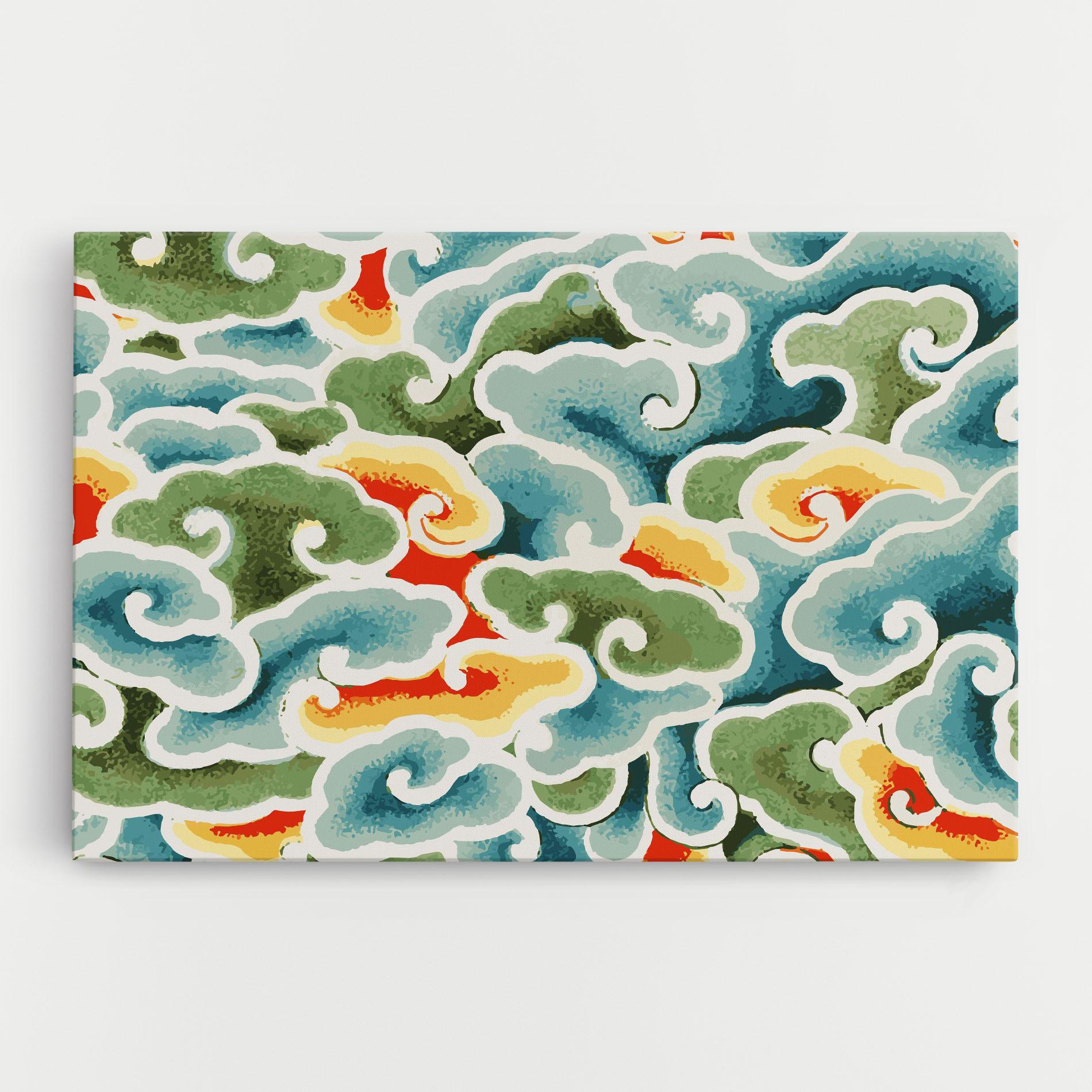 Leinwandbild Green Blue Clouds mockup 0
